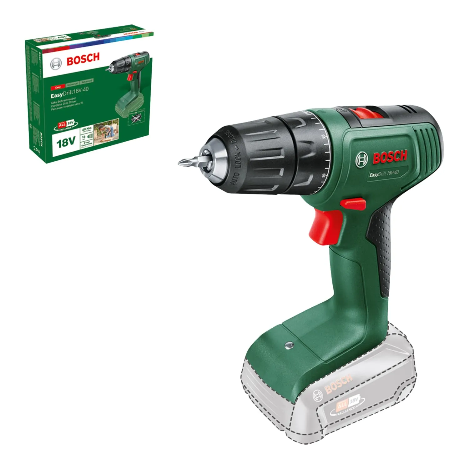 Bosch EasyDrill 18V-40 Trapano Avvitatore a Batteria (Senza Batteria) - immagine 1