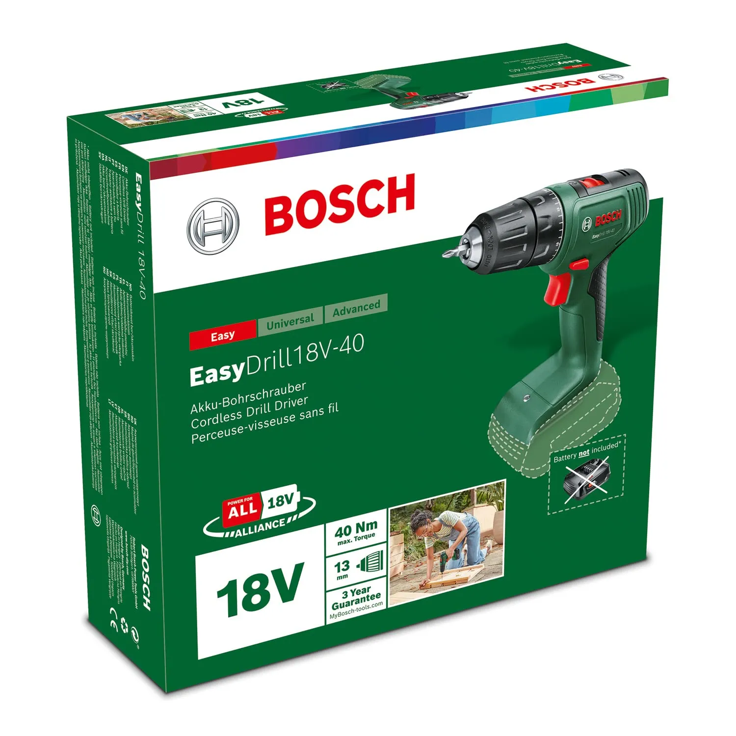 Bosch EasyDrill 18V-40 Trapano Avvitatore a Batteria (Senza Batteria) - immagine 8