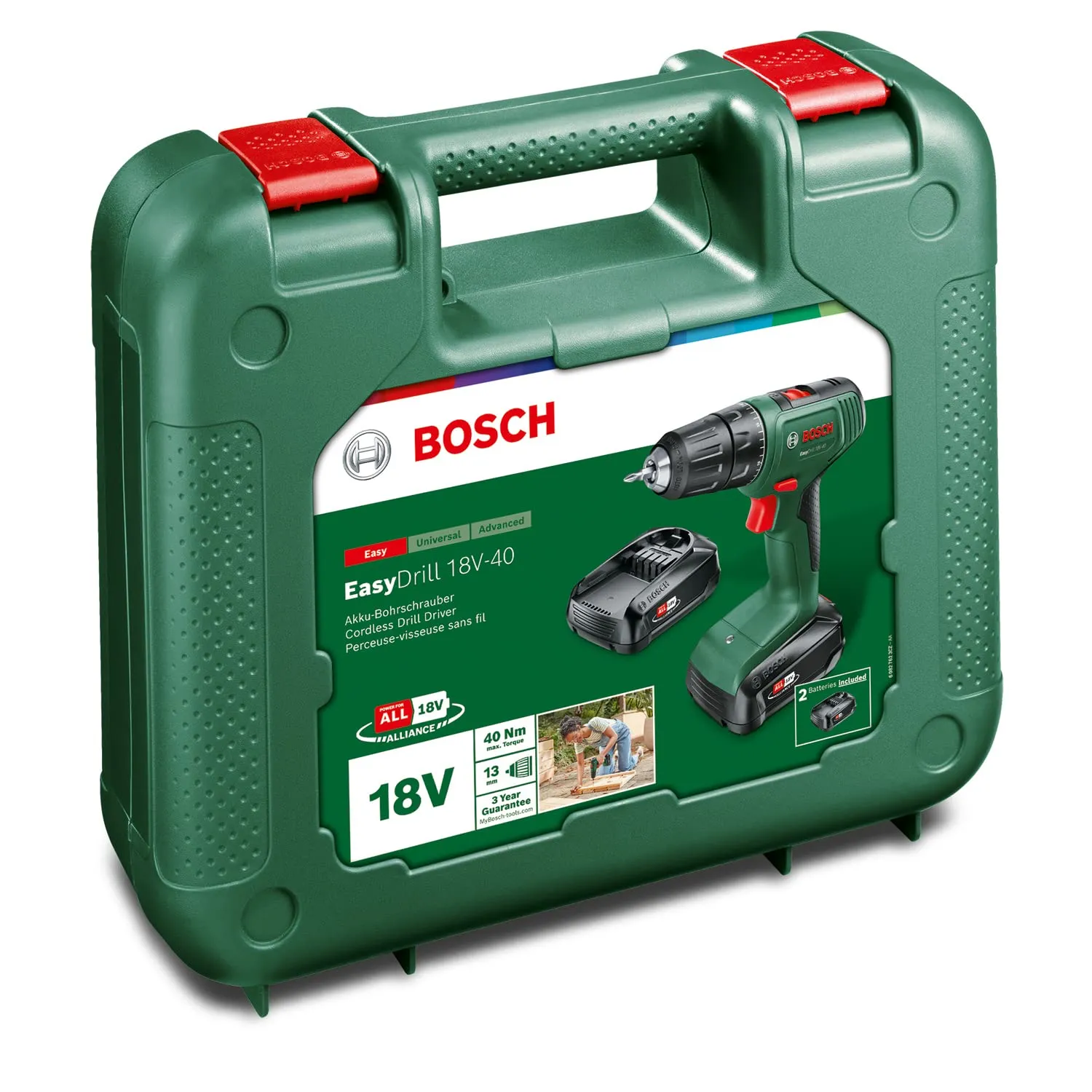 Bosch EasyDrill 18V-40 Trapano Avvitatore a Batteria con 2 batterie da 2,0 Ah e custodia per il trasporto - immagine 9