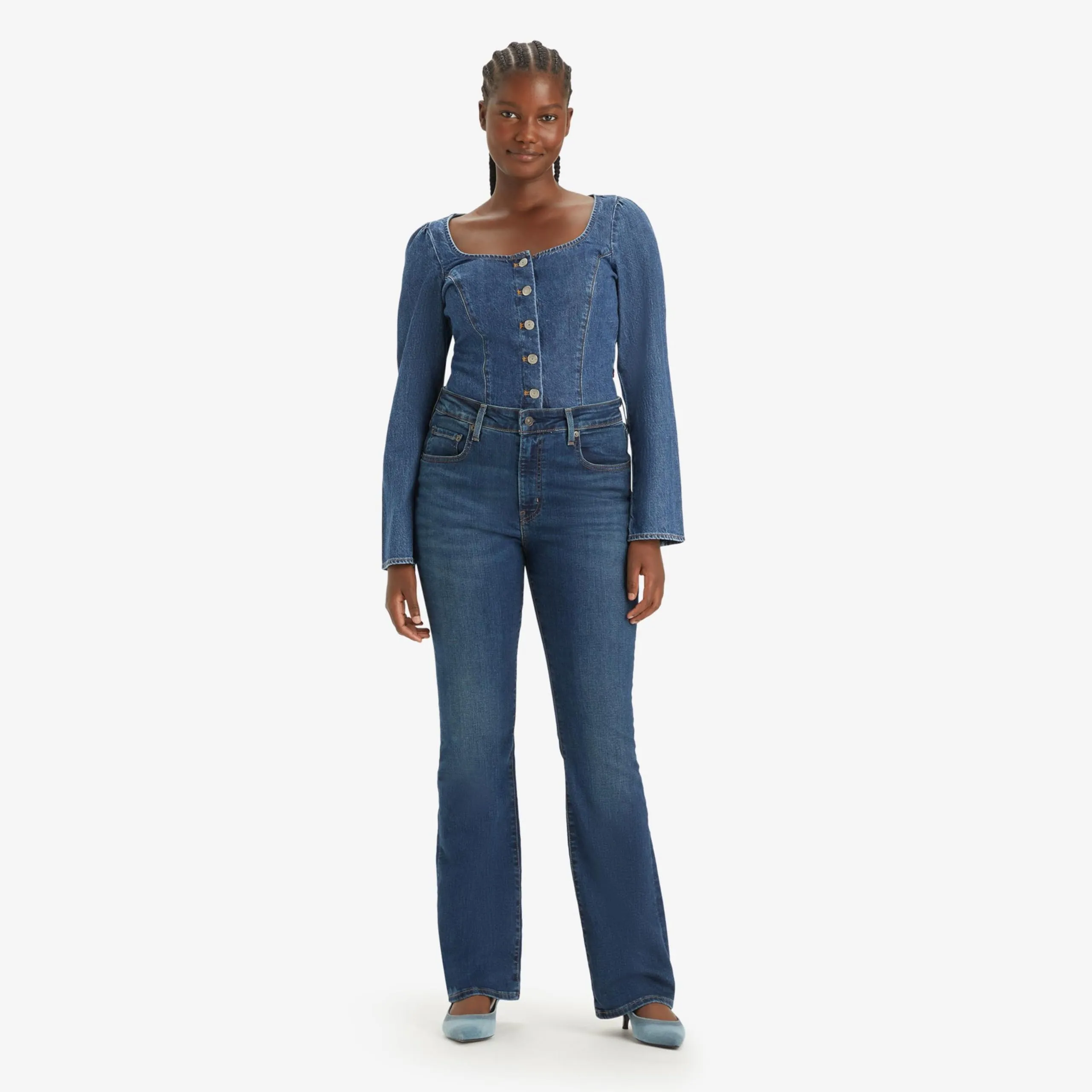 Levi's 725 High Rise Bootcut Jeans - Blue Wave Dark (23W / 30L) - immagine 2