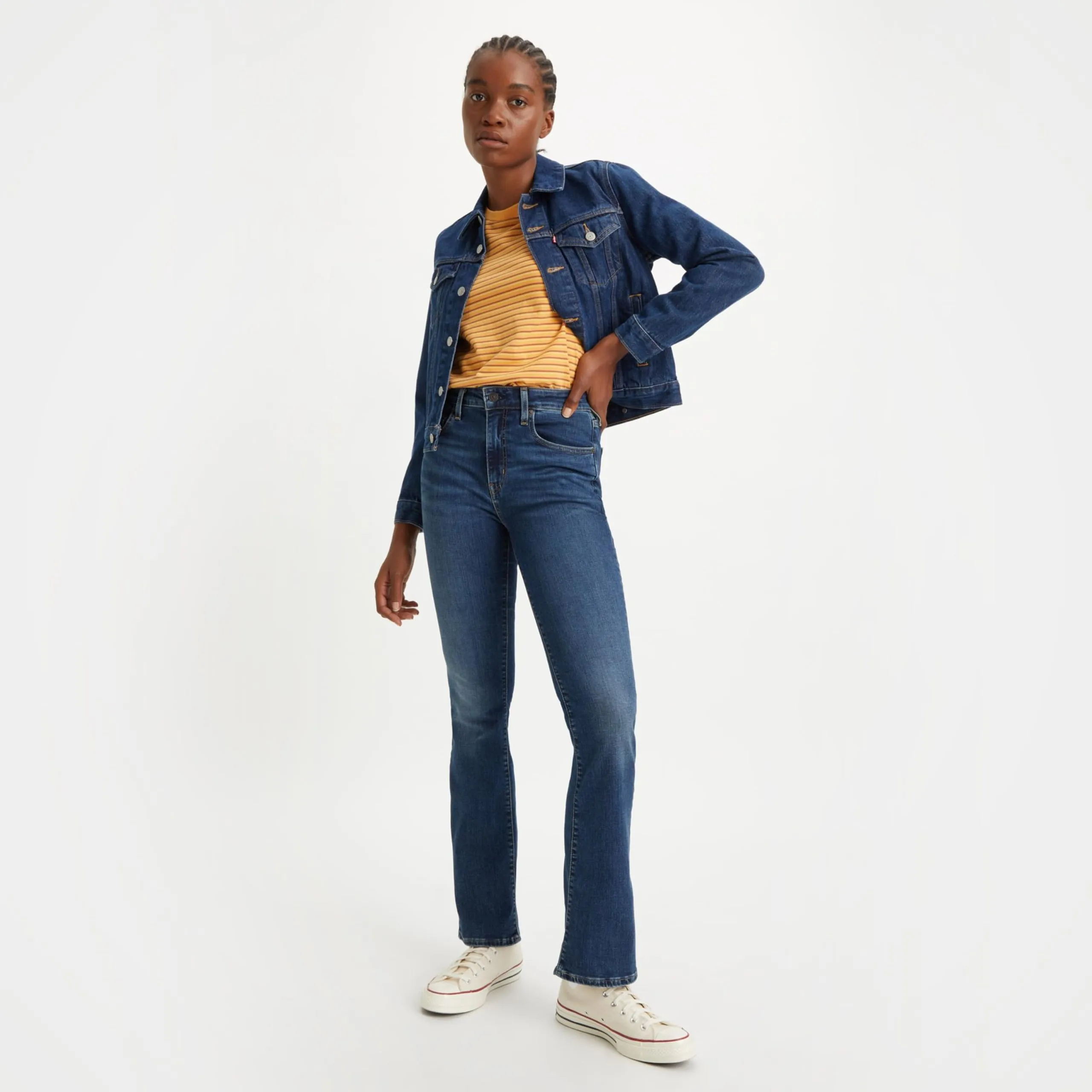 Levi's 725 High Rise Bootcut Jeans - Blue Wave Dark (23W / 30L) - immagine 5