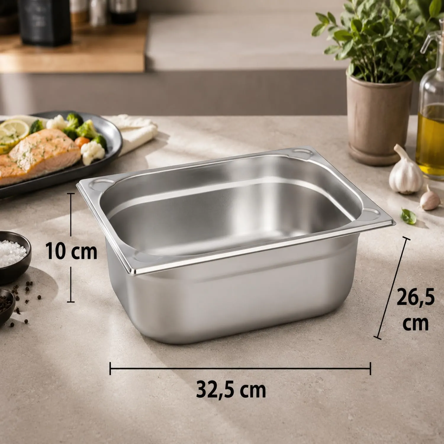 APS GN 1/2 Contenitore in acciaio inox 100 mm 6 L 81204 - immagine 2