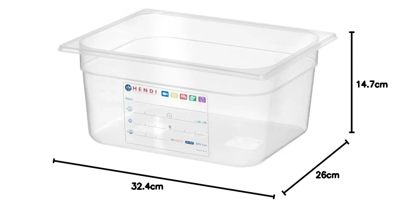 Hendi 880166 Contenitori a Tenuta d'Aria Gastronorm 1/2, 9.5L - immagine 4