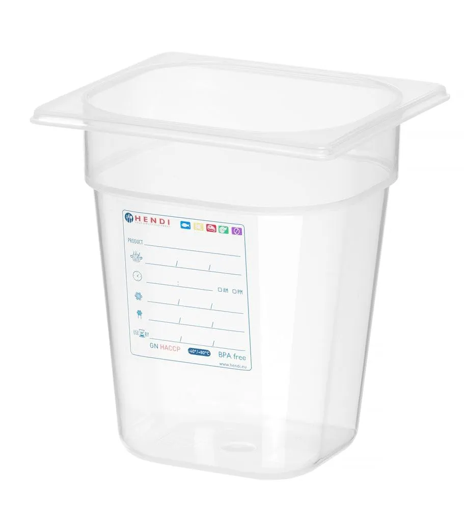 Hendi 880456 Contenitori a Tenuta d'Aria Gastronorm 1/6, 3.4 Liter, 176x162x200 mm - immagine 1
