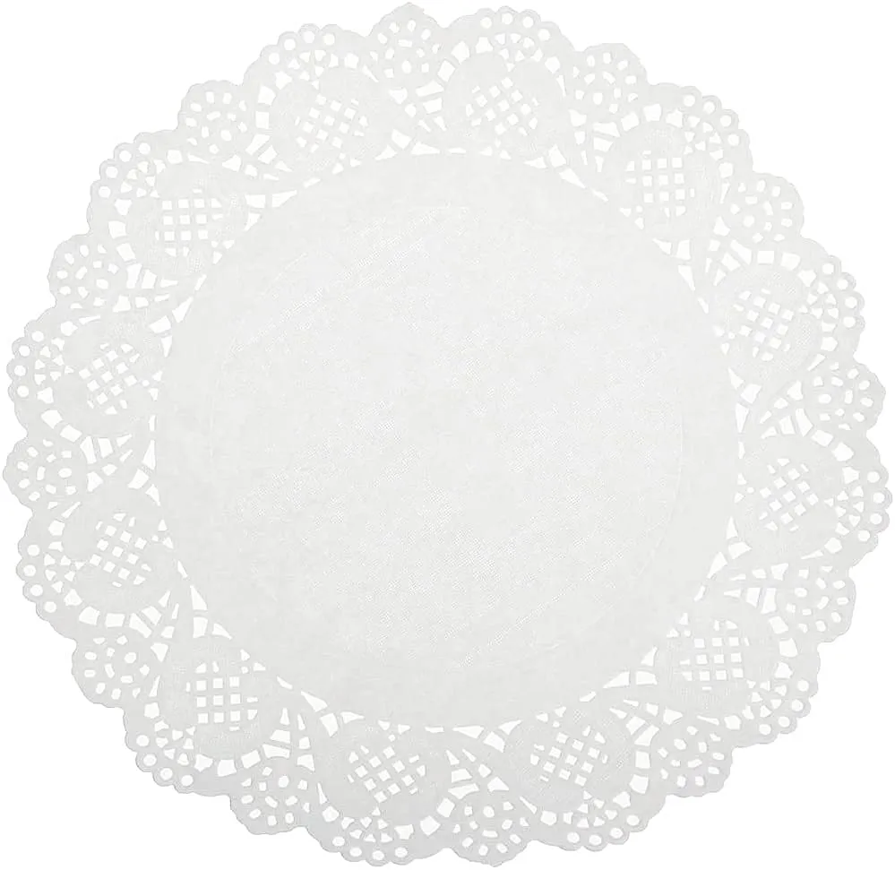 YSTrillion Centrini Carta Pizzo Bianchi, Rotondi, 150 Pezzi (6.5 inches) - immagine 3
