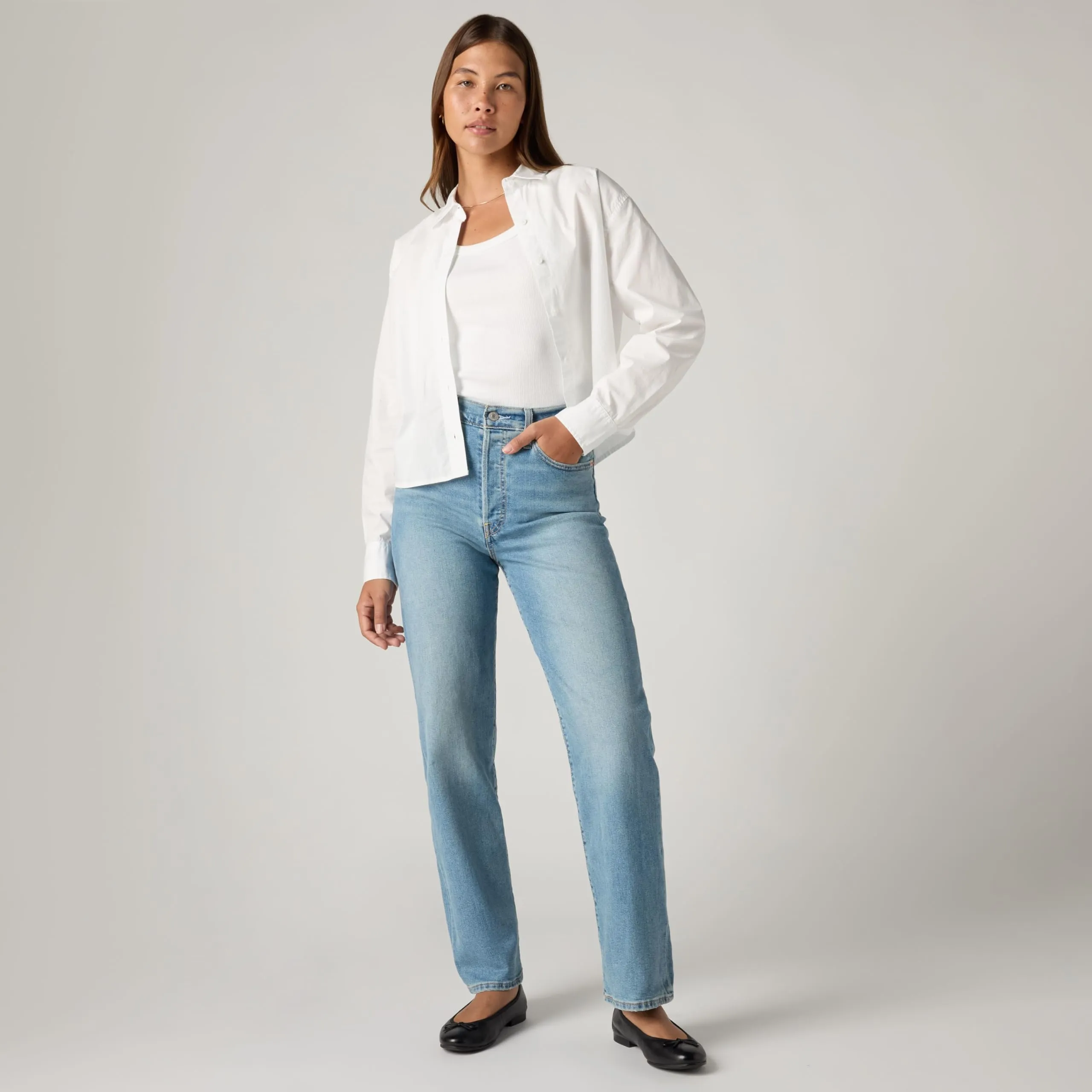 Levi's Ribcage Straight Ankle Jeans - Center Lane - immagine 3
