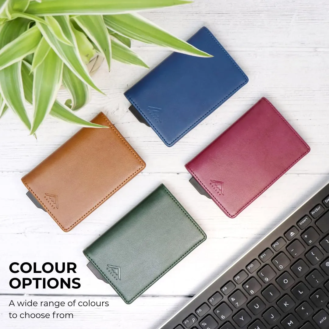 Stealth Wallet Portacarte RFID Minimalista in Alluminio e Pelle (Alluminio Argento, Pelle Nera) - immagine 7