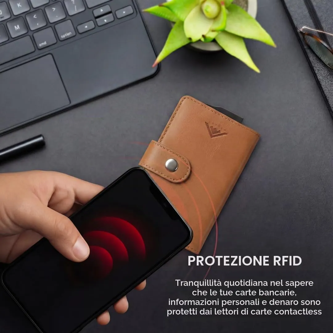 Stealth Wallet Portafoglio Portacarte RFID da Uomo con Clip Portasoldi - immagine 4