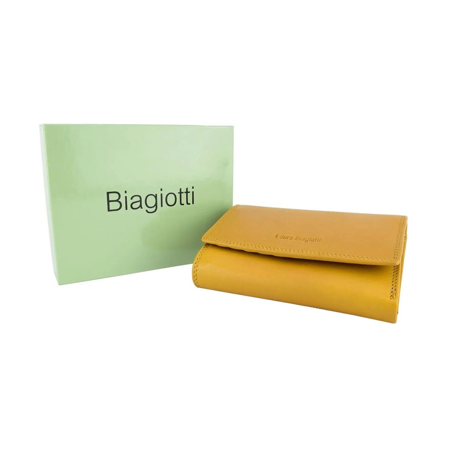 Laura Biagiotti Portafoglio Donna in Vera Pelle Ocra 156 - immagine 6