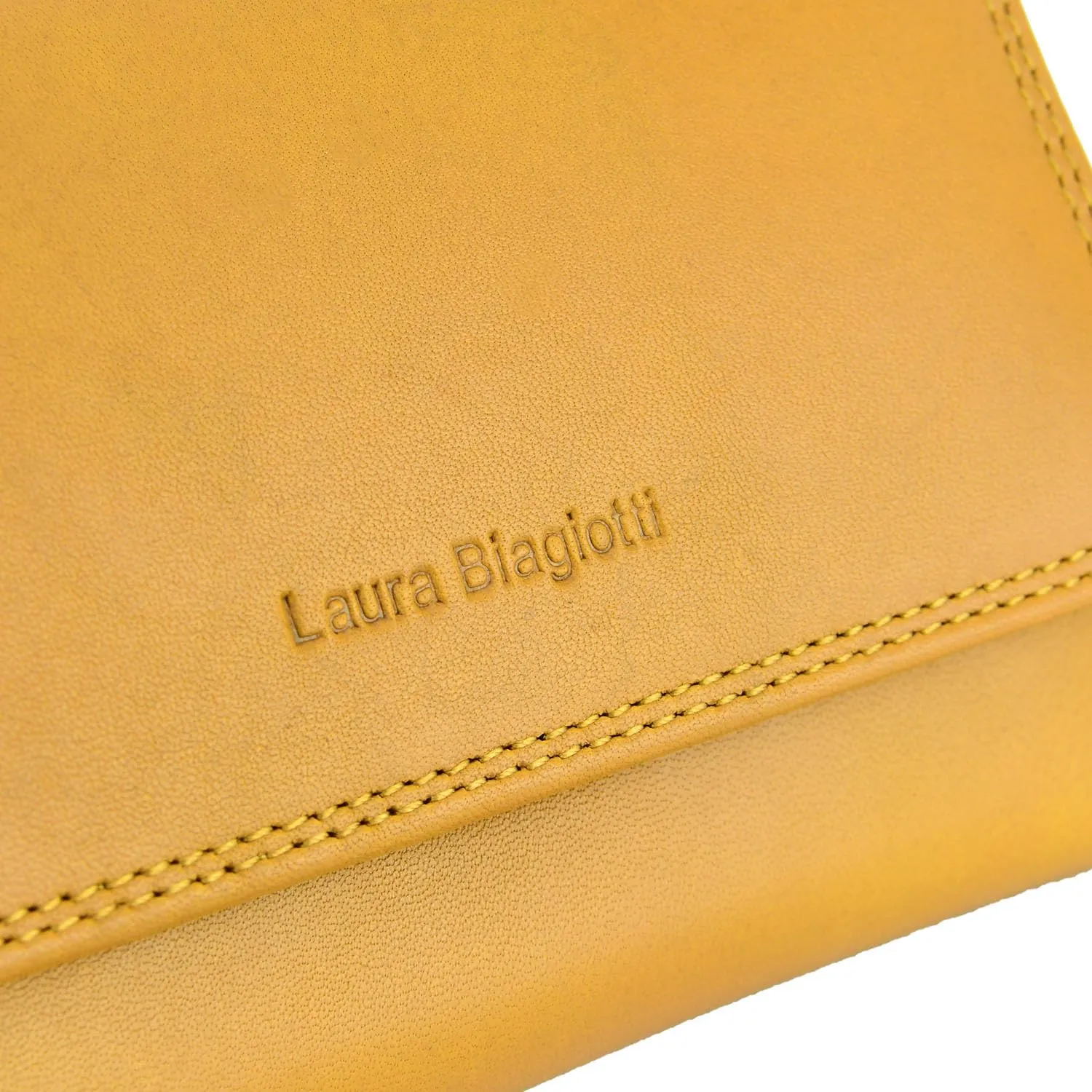 Laura Biagiotti Portafoglio Donna in Vera Pelle Ocra 156 - immagine 7