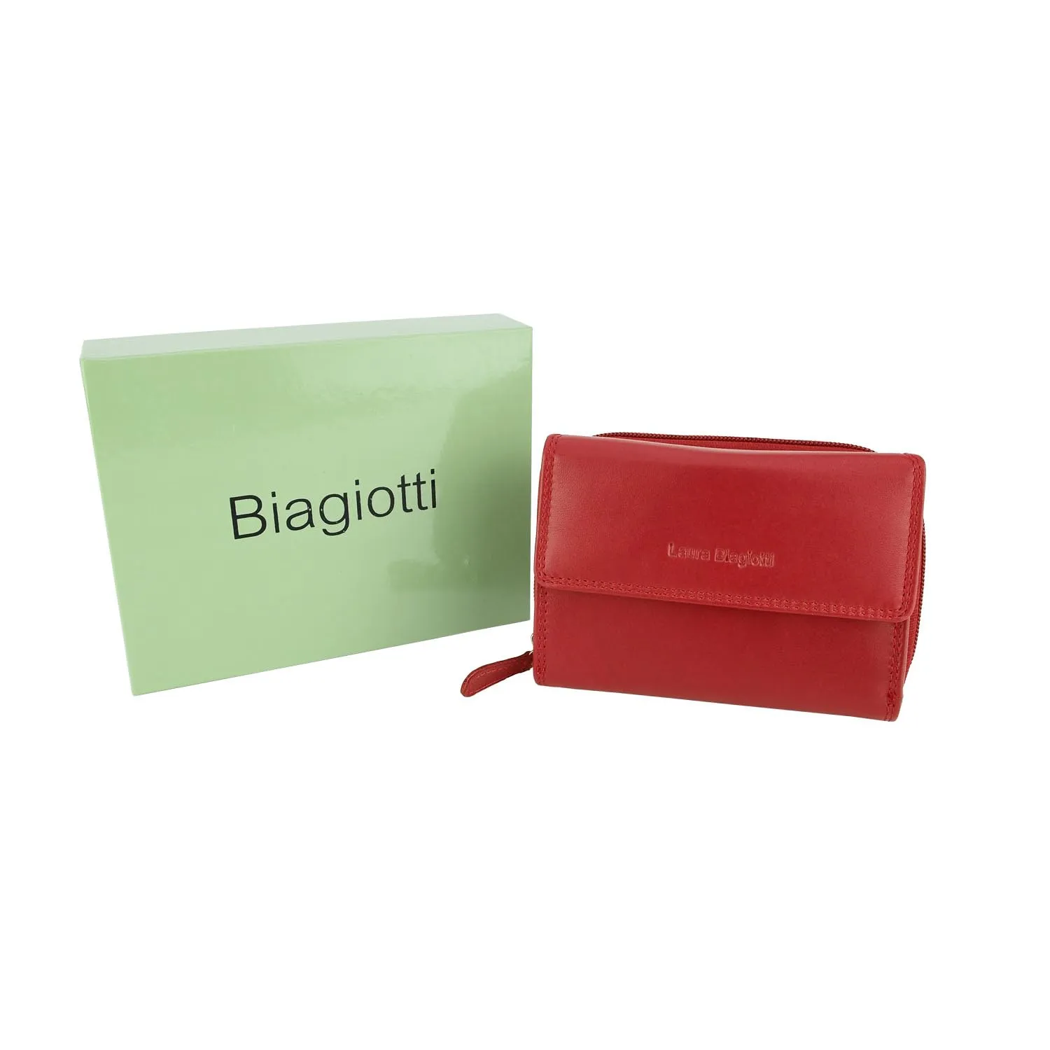 Laura Biagiotti Portafoglio Donna in Vera Pelle, Rosso 208 - immagine 6