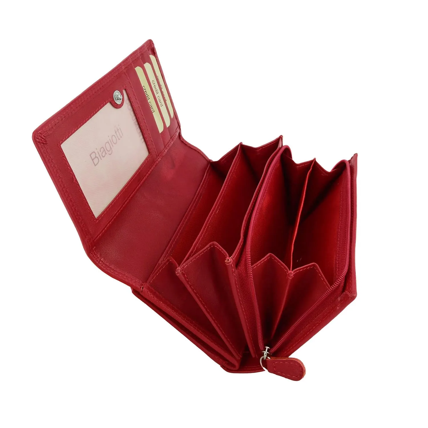 Laura Biagiotti Portafoglio Donna in Vera Pelle, Rosso 155 - immagine 6