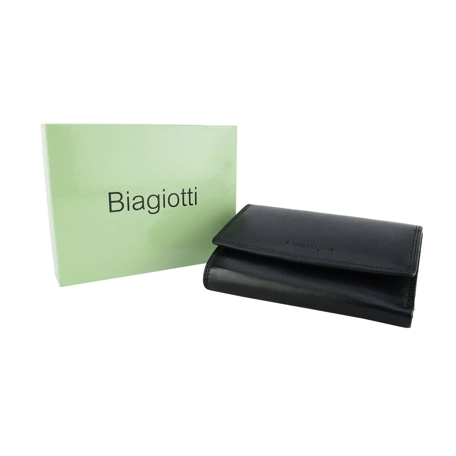 Laura Biagiotti Portafoglio Donna in Vera Pelle, Nero 156 - immagine 6