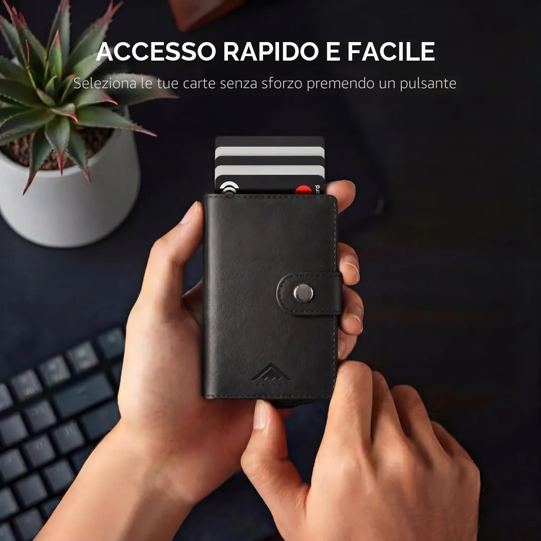 Stealth Wallet Portafoglio Portacarte RFID/NFC da Uomo con Tasca per ID - immagine 2