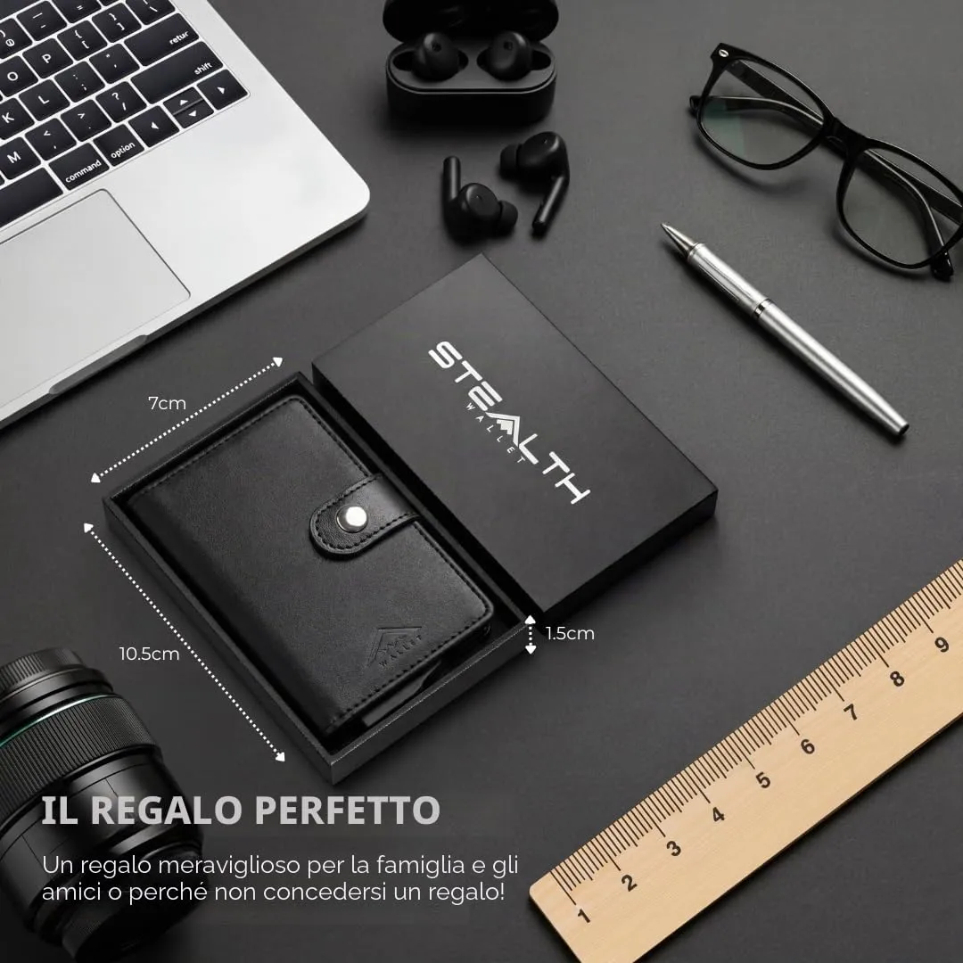Stealth Wallet Portafoglio Portacarte RFID/NFC da Uomo con Tasca per ID - immagine 6