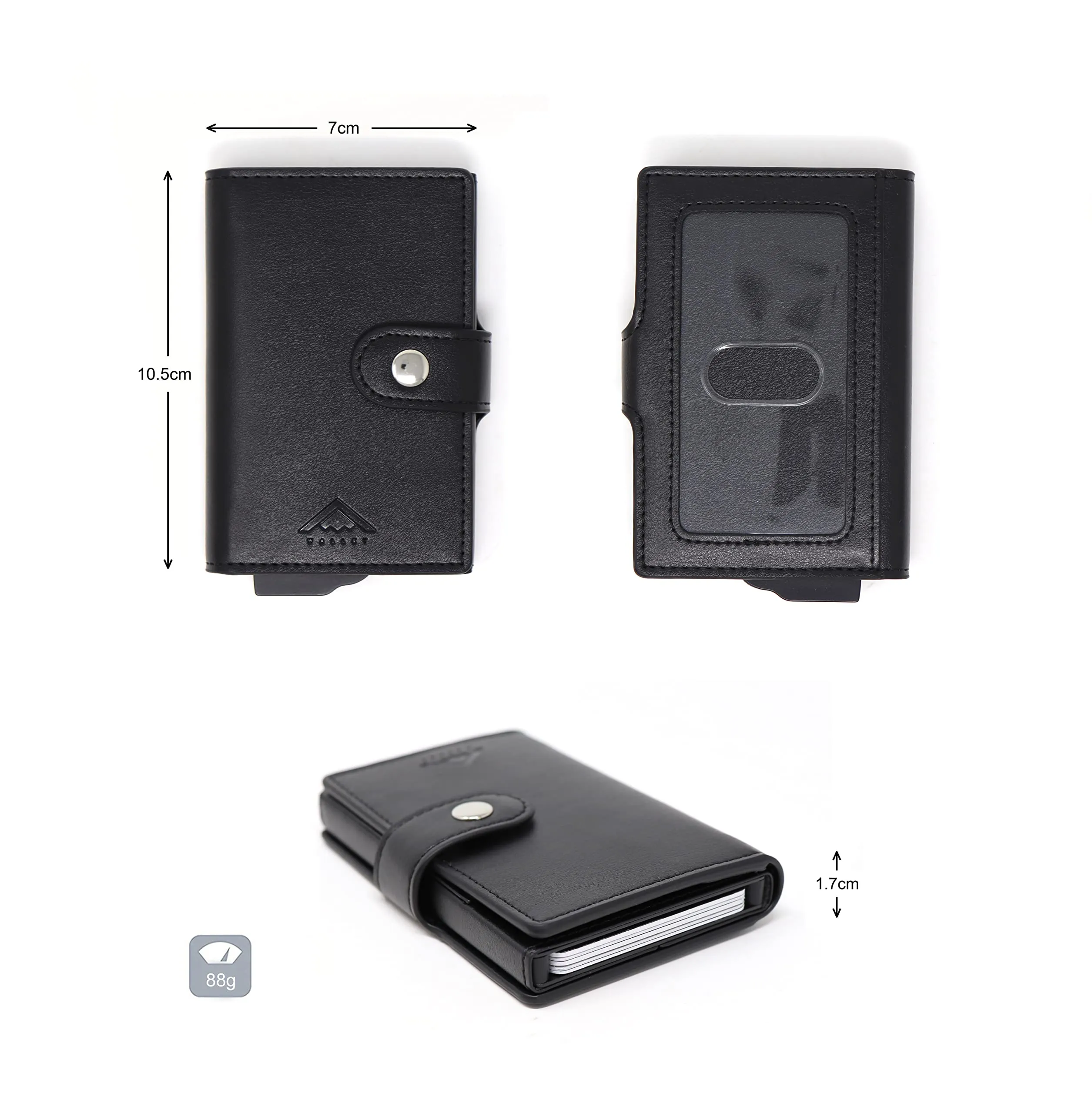 Stealth Wallet Portafoglio Portacarte RFID/NFC da Uomo con Tasca per ID - immagine 8