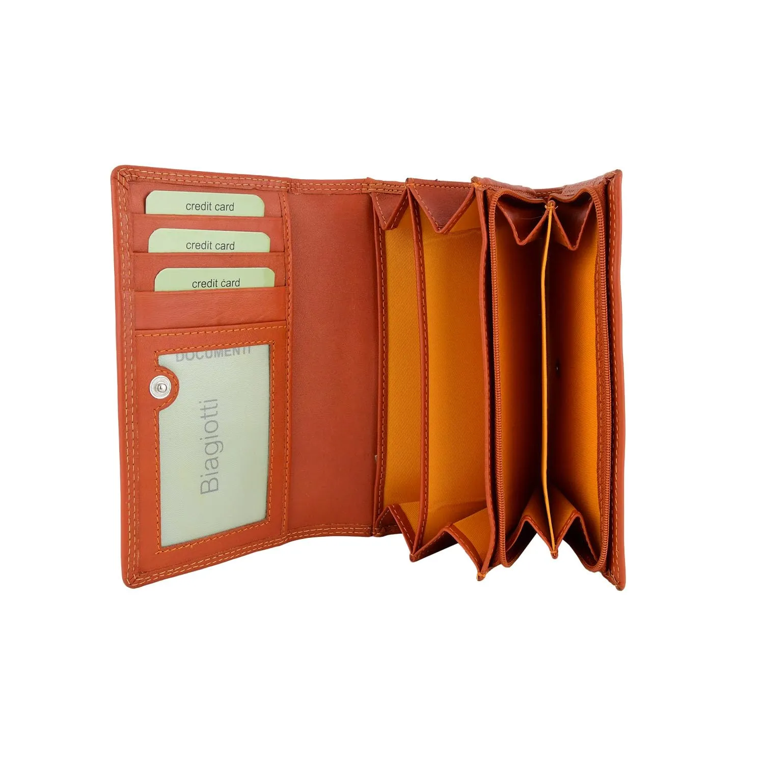 Laura Biagiotti Portafoglio Donna in Vera Pelle Arancio 155 - immagine 3
