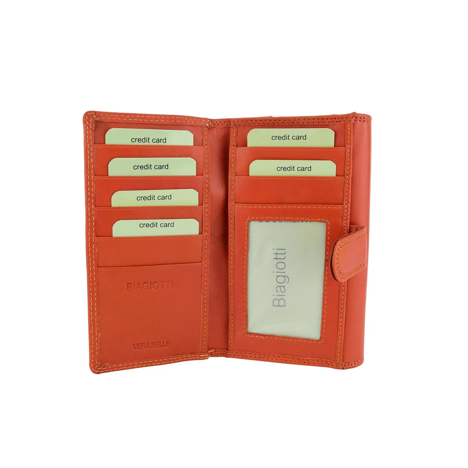 Laura Biagiotti Portafoglio Donna in Vera Pelle Arancio 155 - immagine 4
