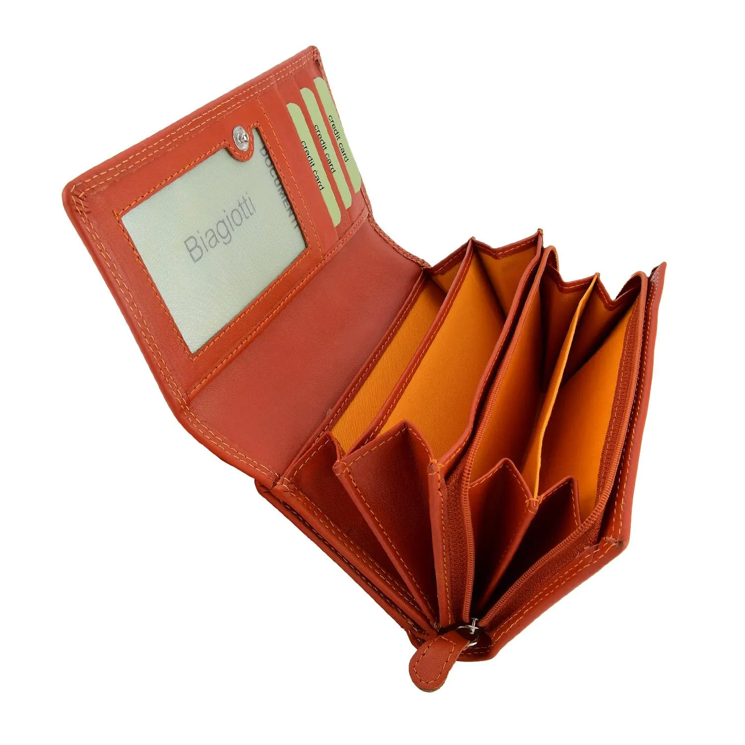 Laura Biagiotti Portafoglio Donna in Vera Pelle Arancio 155 - immagine 6