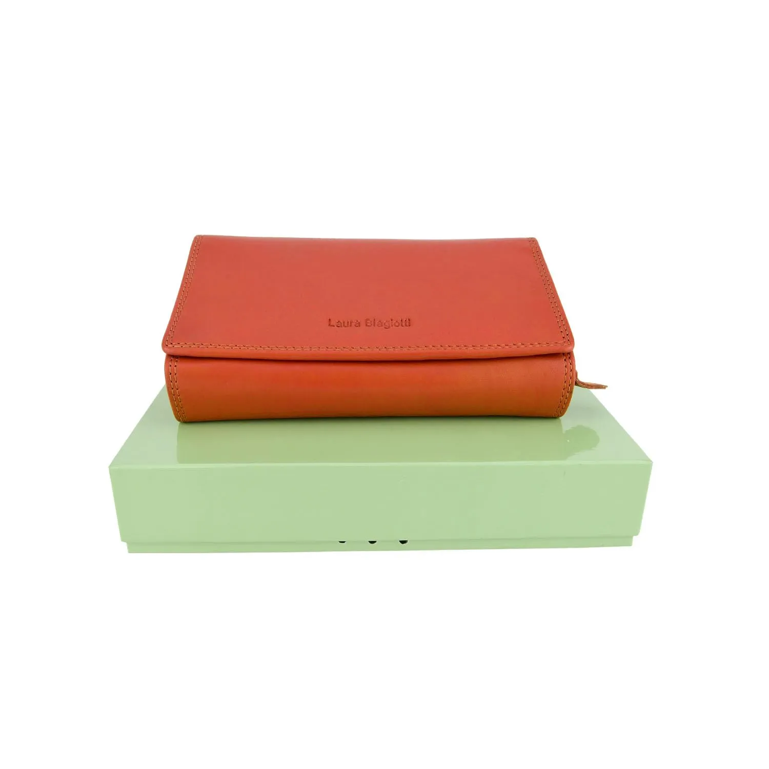 Laura Biagiotti Portafoglio Donna in Vera Pelle Arancio 155 - immagine 7