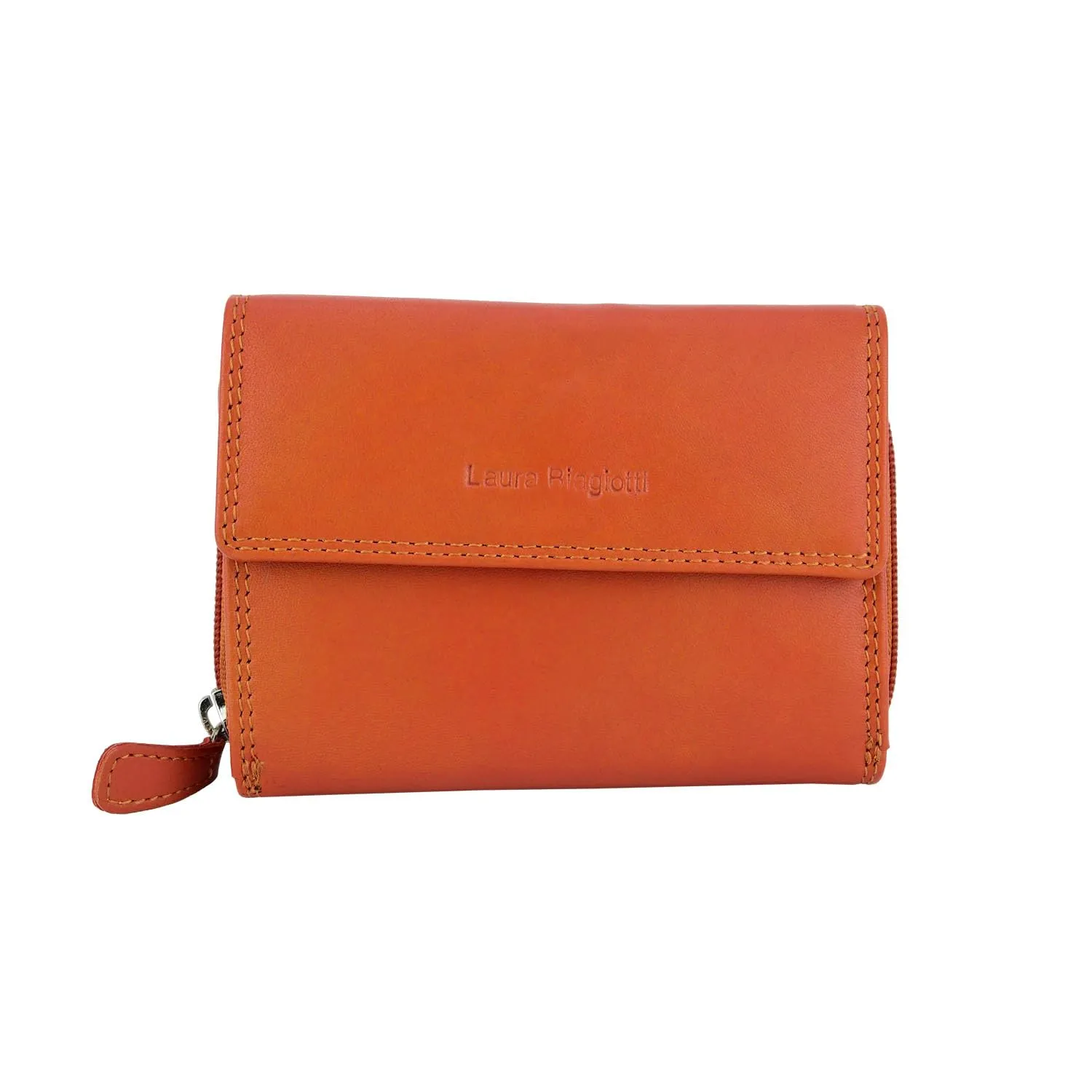 Laura Biagiotti Portafoglio Donna in Vera Pelle, Arancio 208 - immagine 1