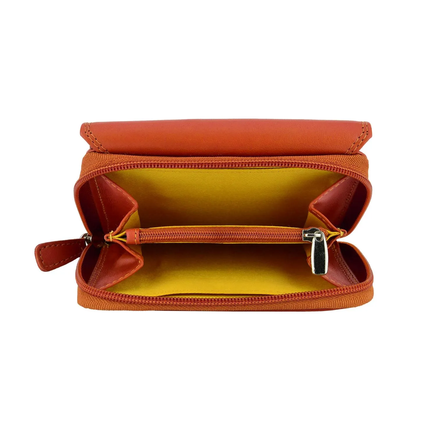 Laura Biagiotti Portafoglio Donna in Vera Pelle, Arancio 208 - immagine 4