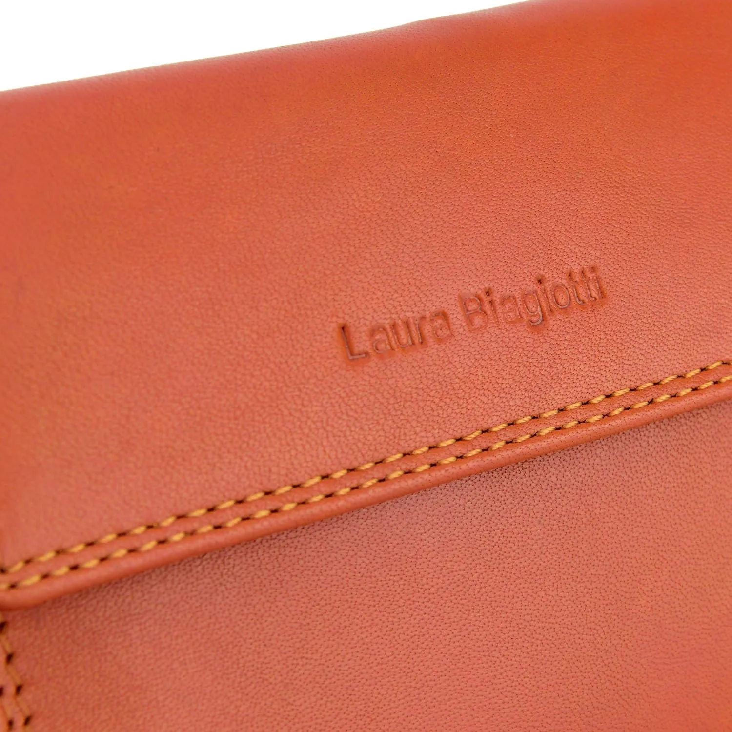 Laura Biagiotti Portafoglio Donna in Vera Pelle, Arancio 208 - immagine 7