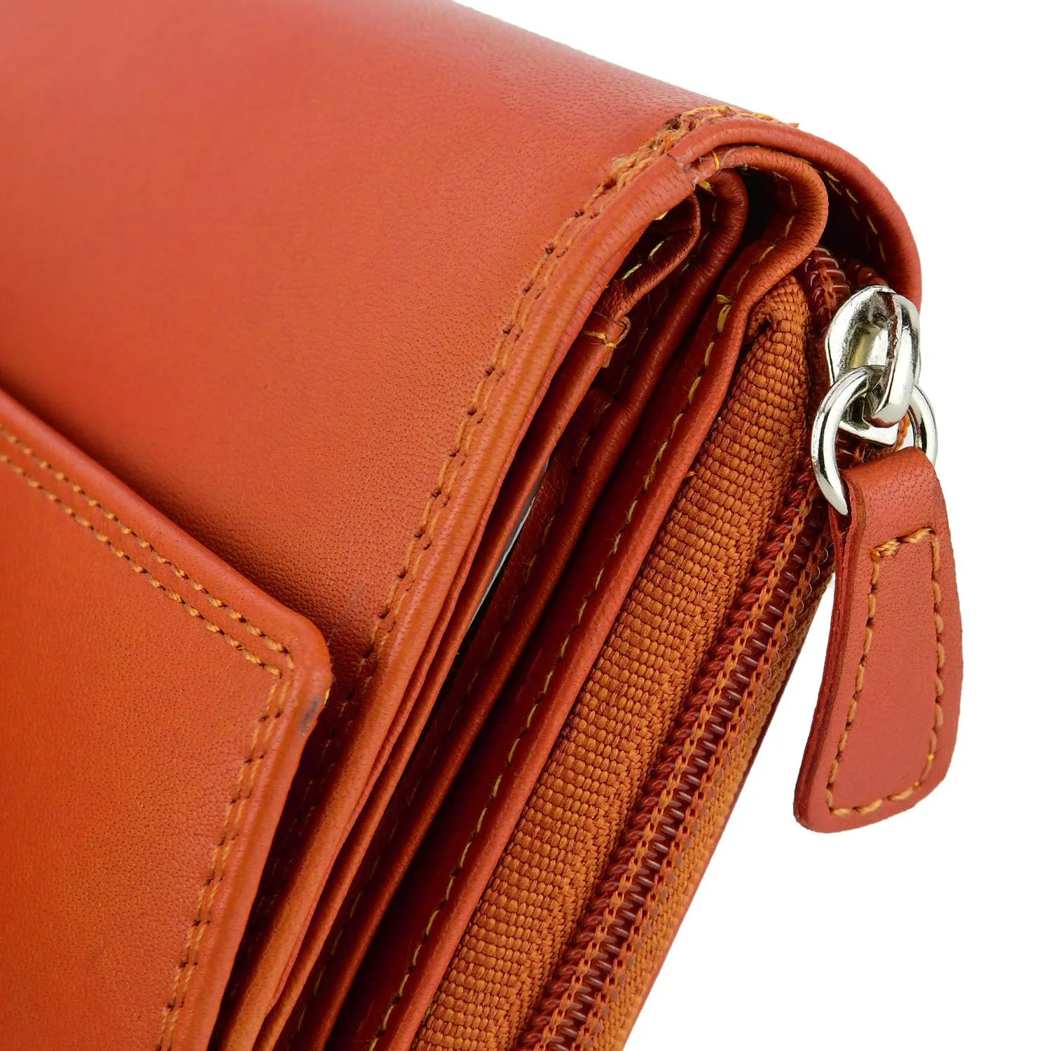 Laura Biagiotti Portafoglio Donna in Vera Pelle, Arancio 208 - immagine 8