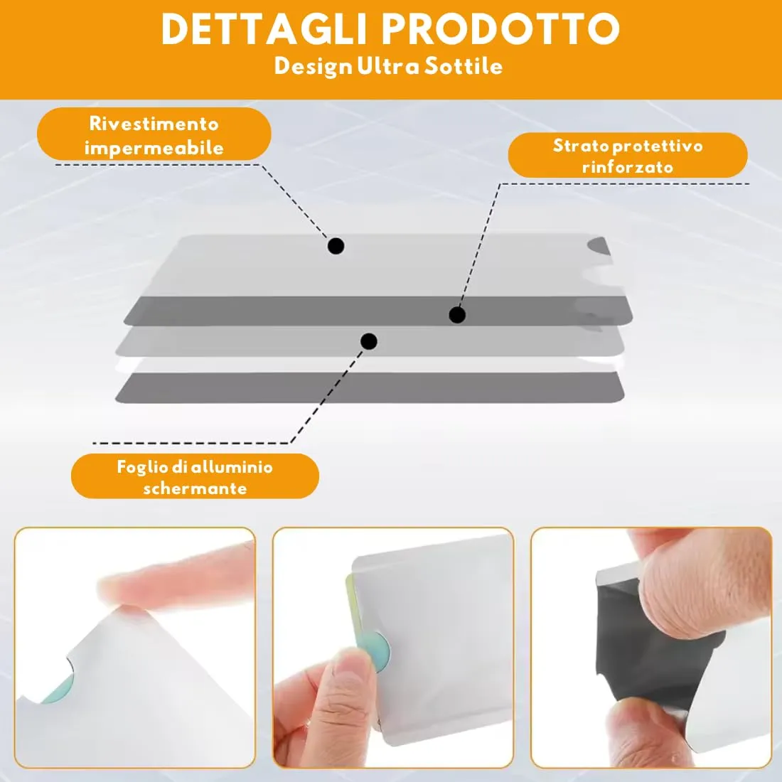 soleilx Custodie Blocco RFID, Set da 10 per Carte di Credito, Bancomat e Documenti - immagine 7