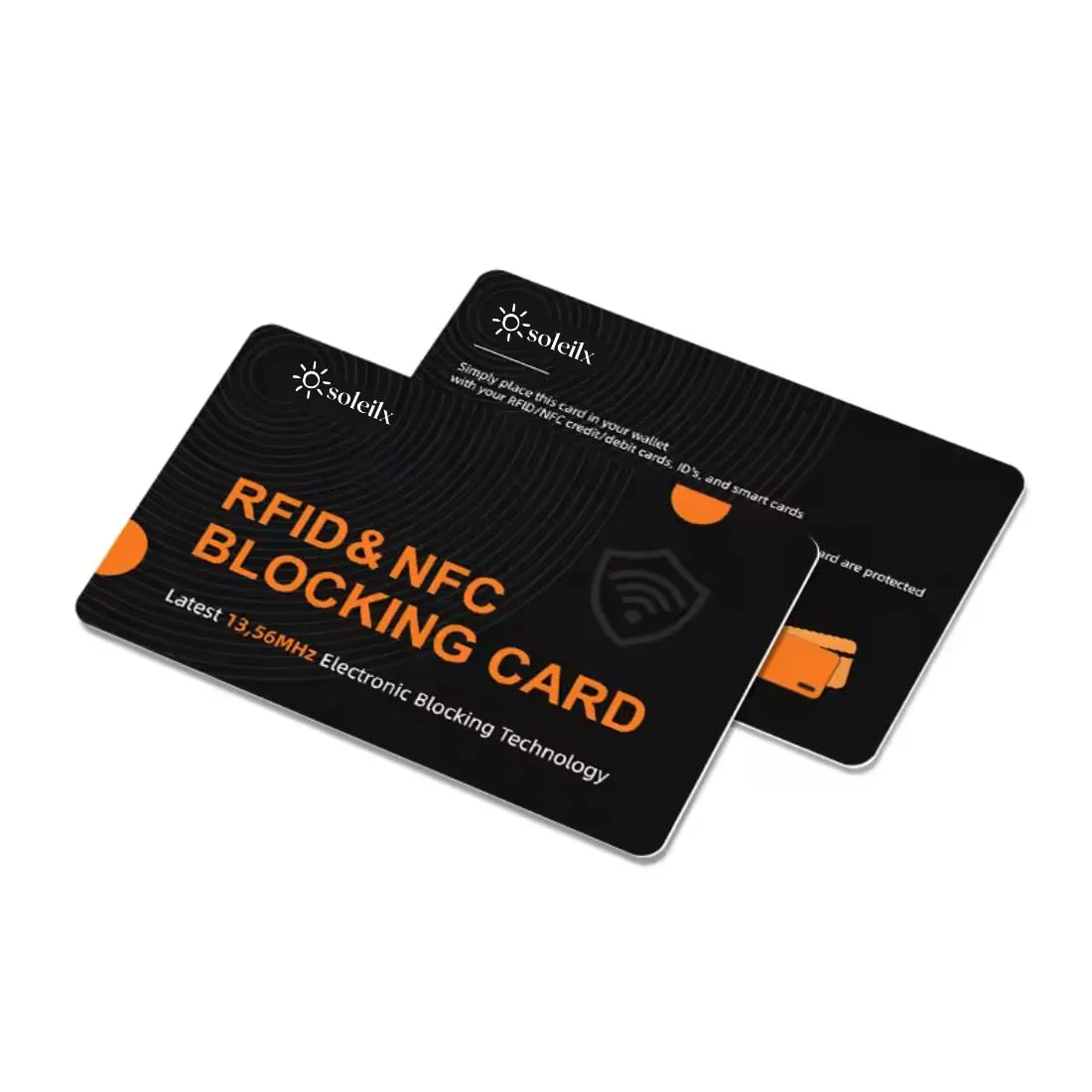 soleilx Carte di Blocco RFID/NFC, 2 Pezzi, Nero/Arancio - immagine 1