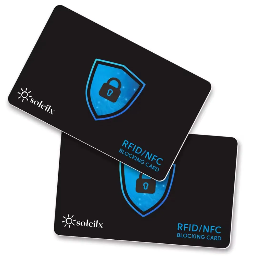 soleilx Carte di Blocco RFID/NFC, 2 Pezzi, Nero/Blu - immagine 1