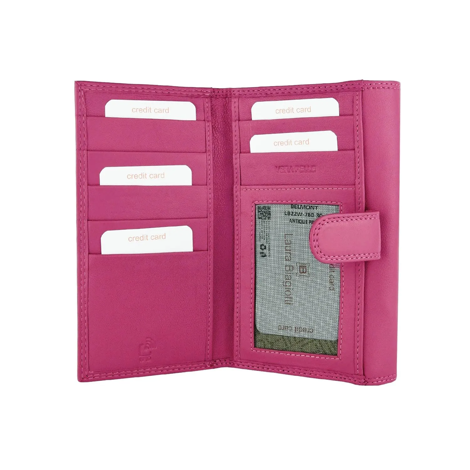 Laura Biagiotti Portafoglio Donna in Vera Pelle, Fucsia 155 - immagine 3