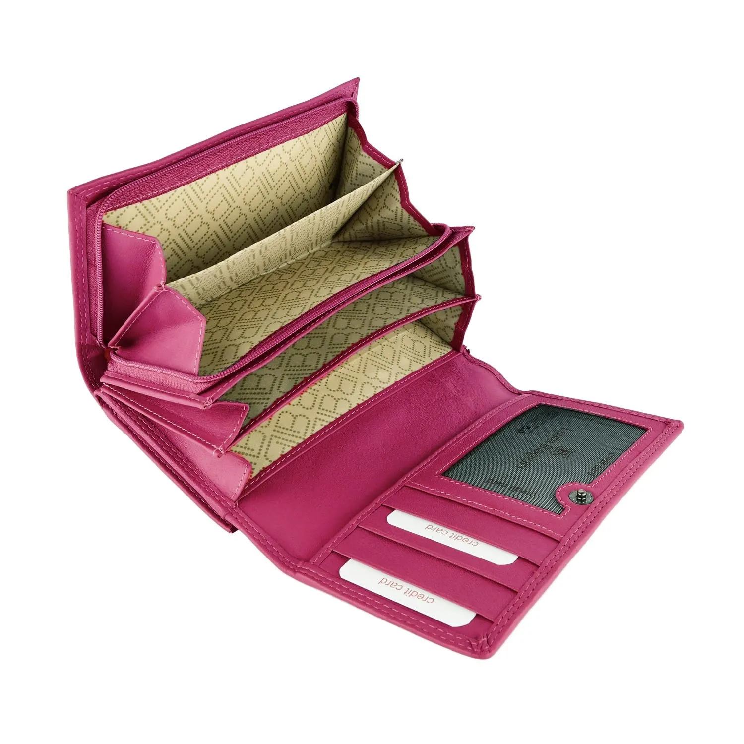 Laura Biagiotti Portafoglio Donna in Vera Pelle, Fucsia 155 - immagine 4