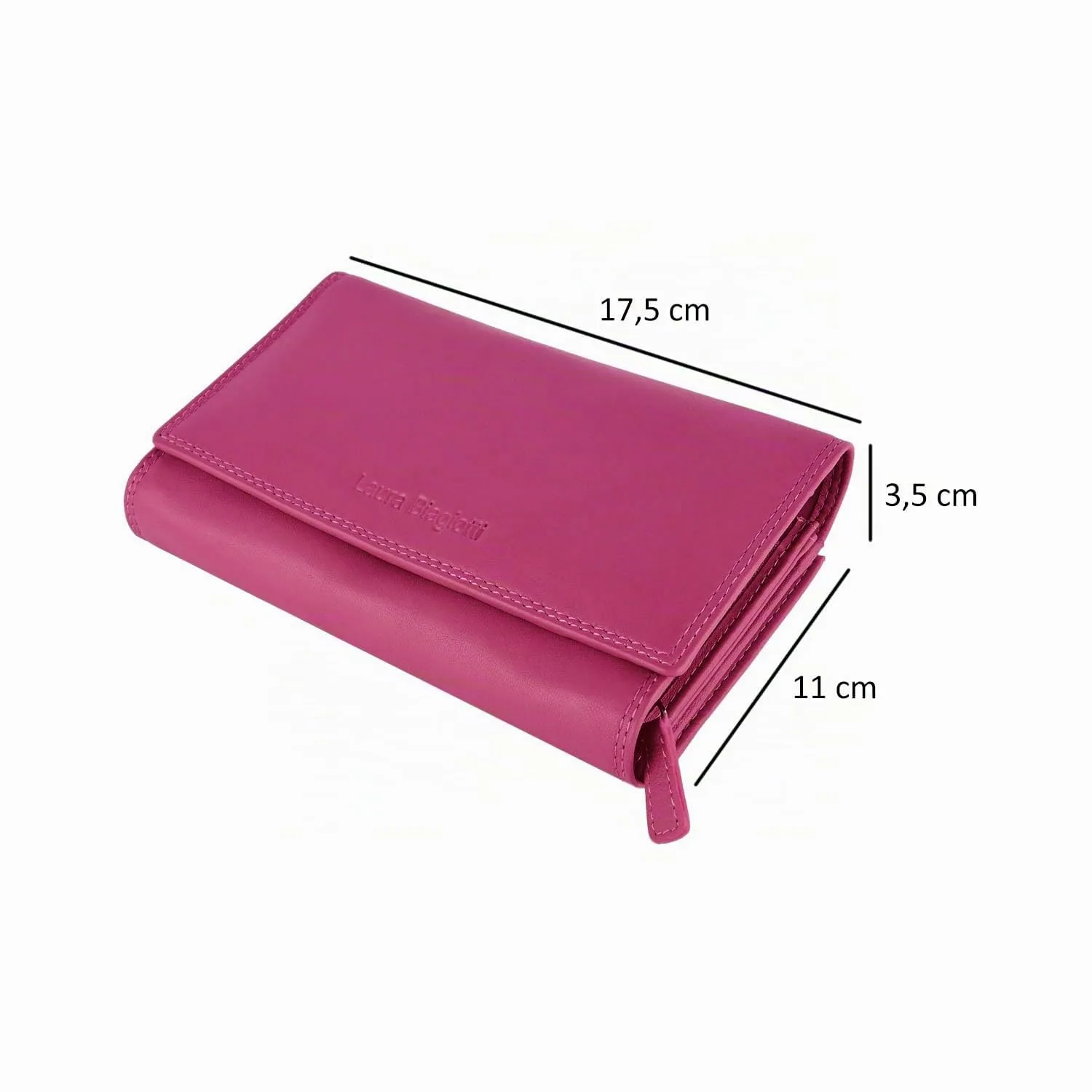 Laura Biagiotti Portafoglio Donna in Vera Pelle, Fucsia 155 - immagine 5