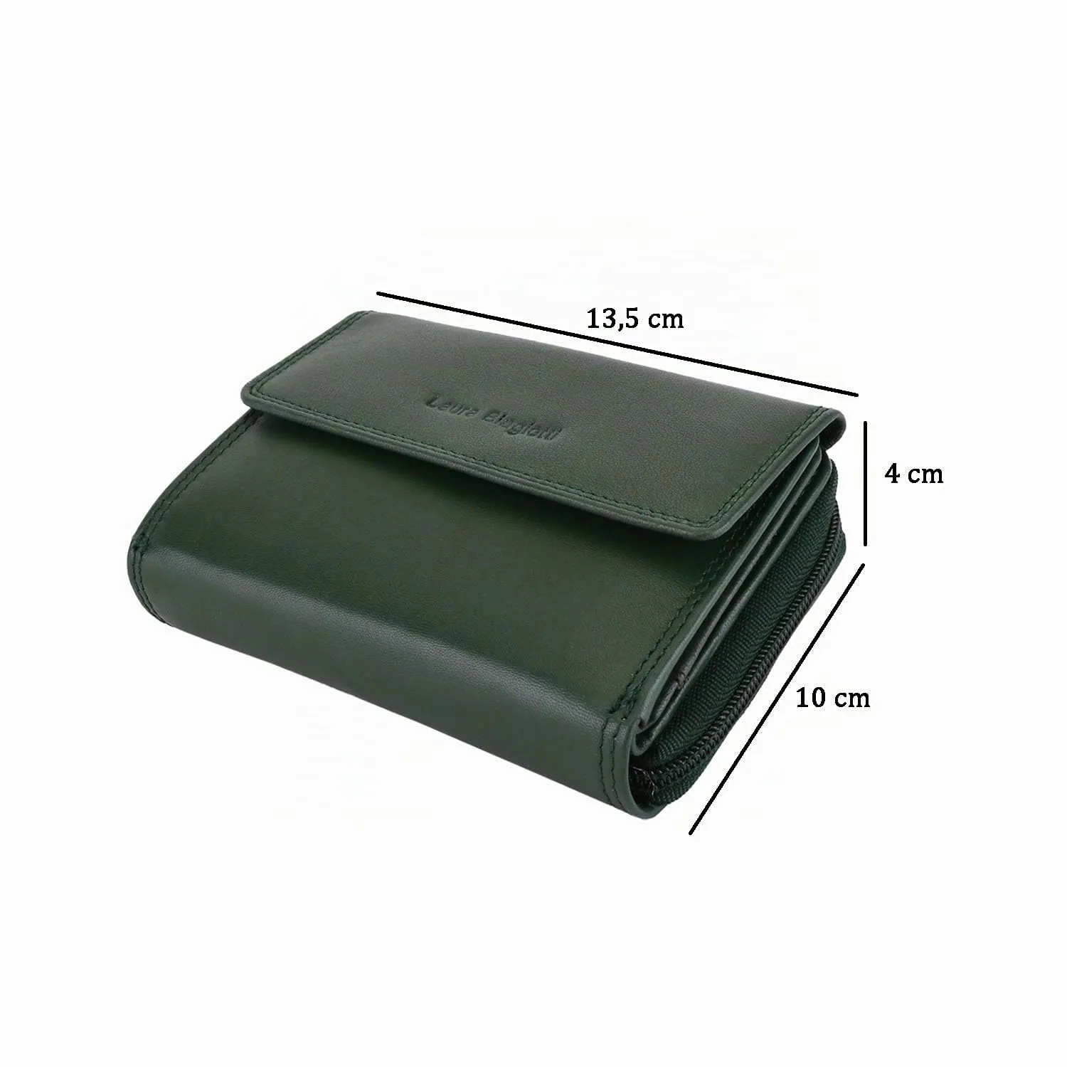 Laura Biagiotti Portafoglio Donna in Vera Pelle, Verde 208 - immagine 5