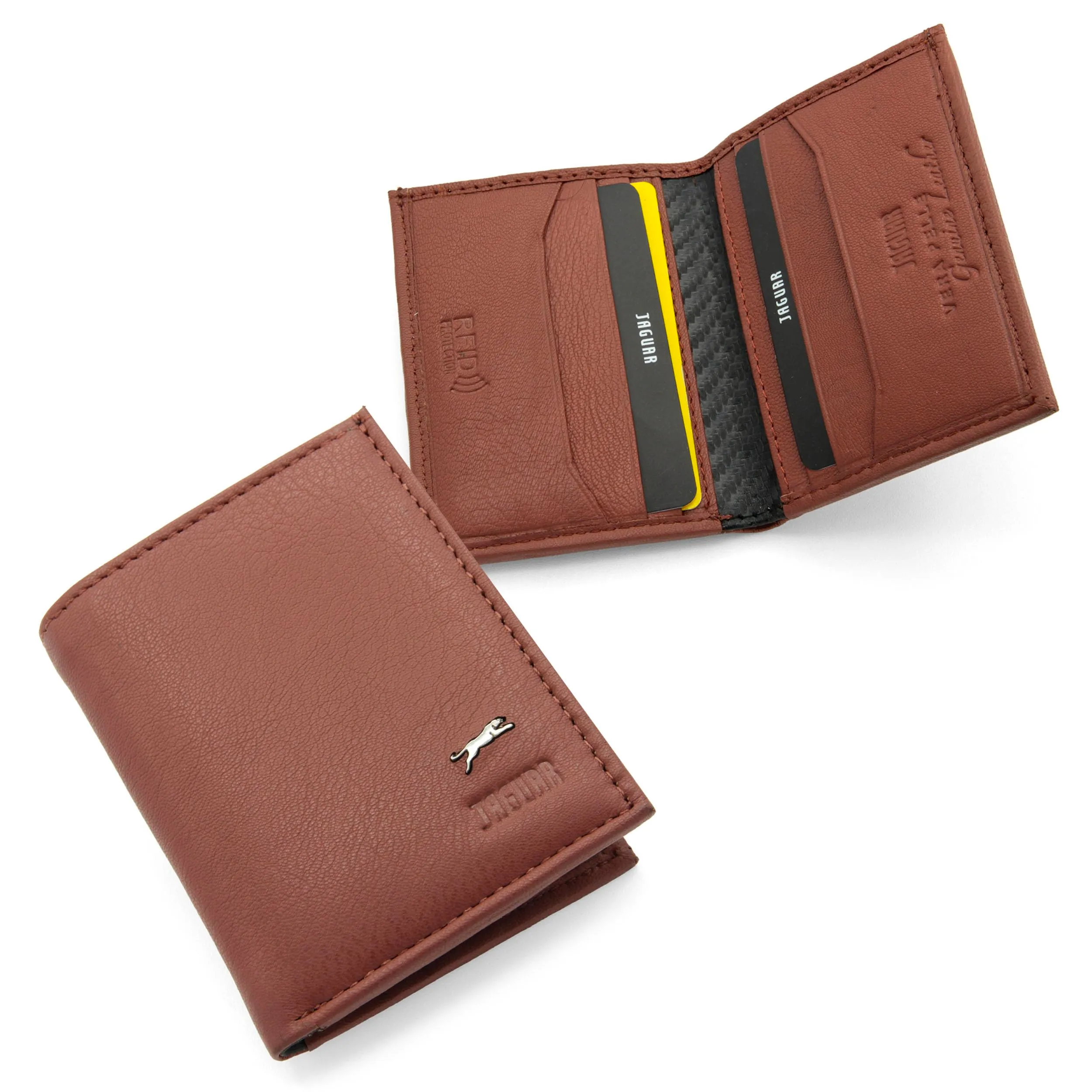 Jaguar Porta Carte di Credito Uomo in Pelle con Protezione RFID (Azteco) - immagine 1