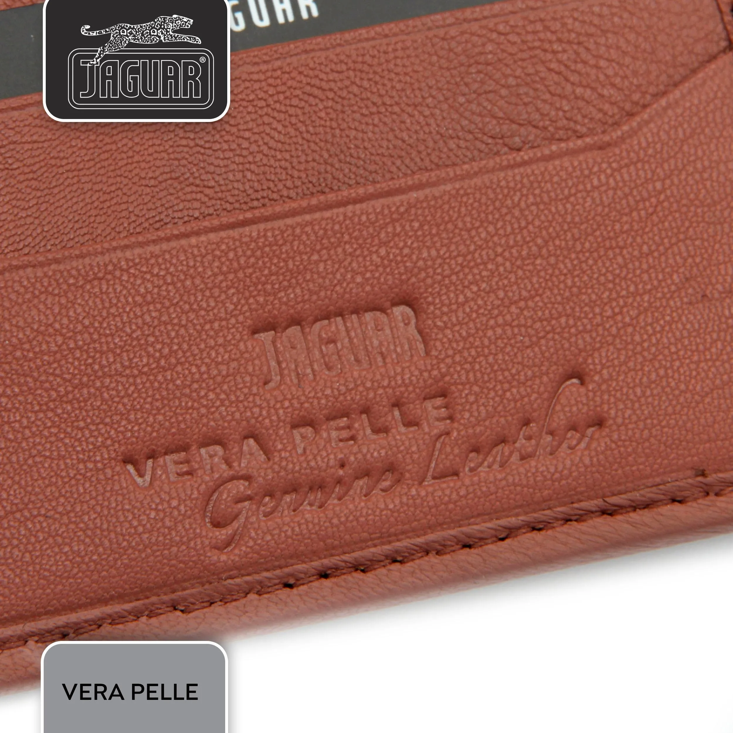 Jaguar Porta Carte di Credito Uomo in Pelle con Protezione RFID (Azteco) - immagine 6