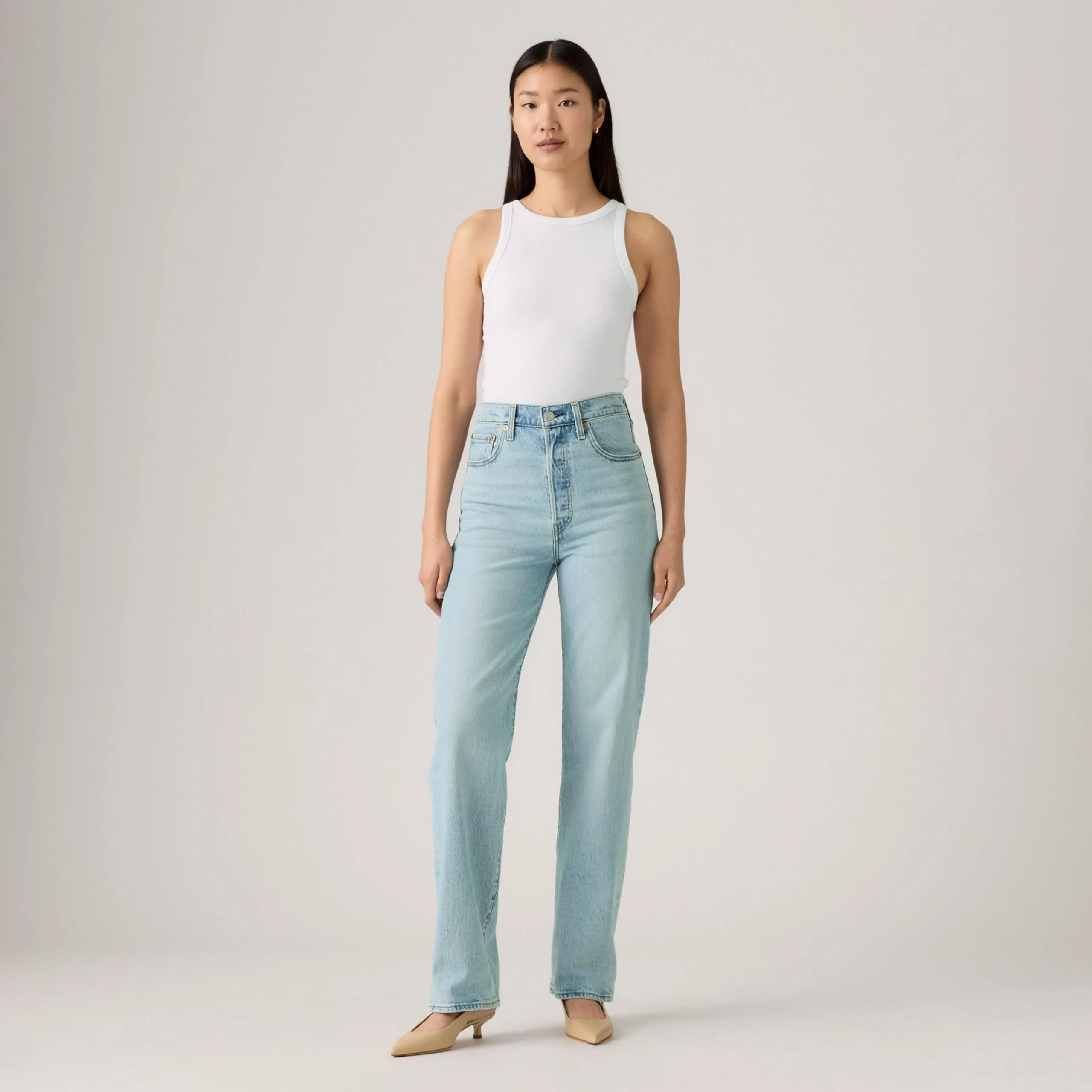 Levi's Ribcage Full Length Jeans - Blasted Stone Clean - immagine 5