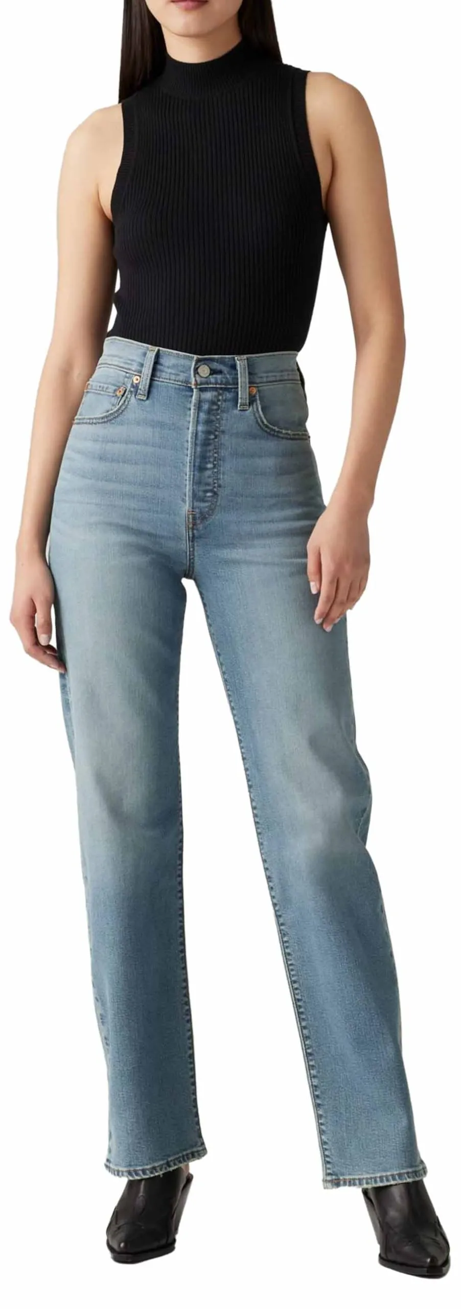 Levi's Ribcage Full-Length Straight Jeans Ringing Bells No Dx - immagine 1