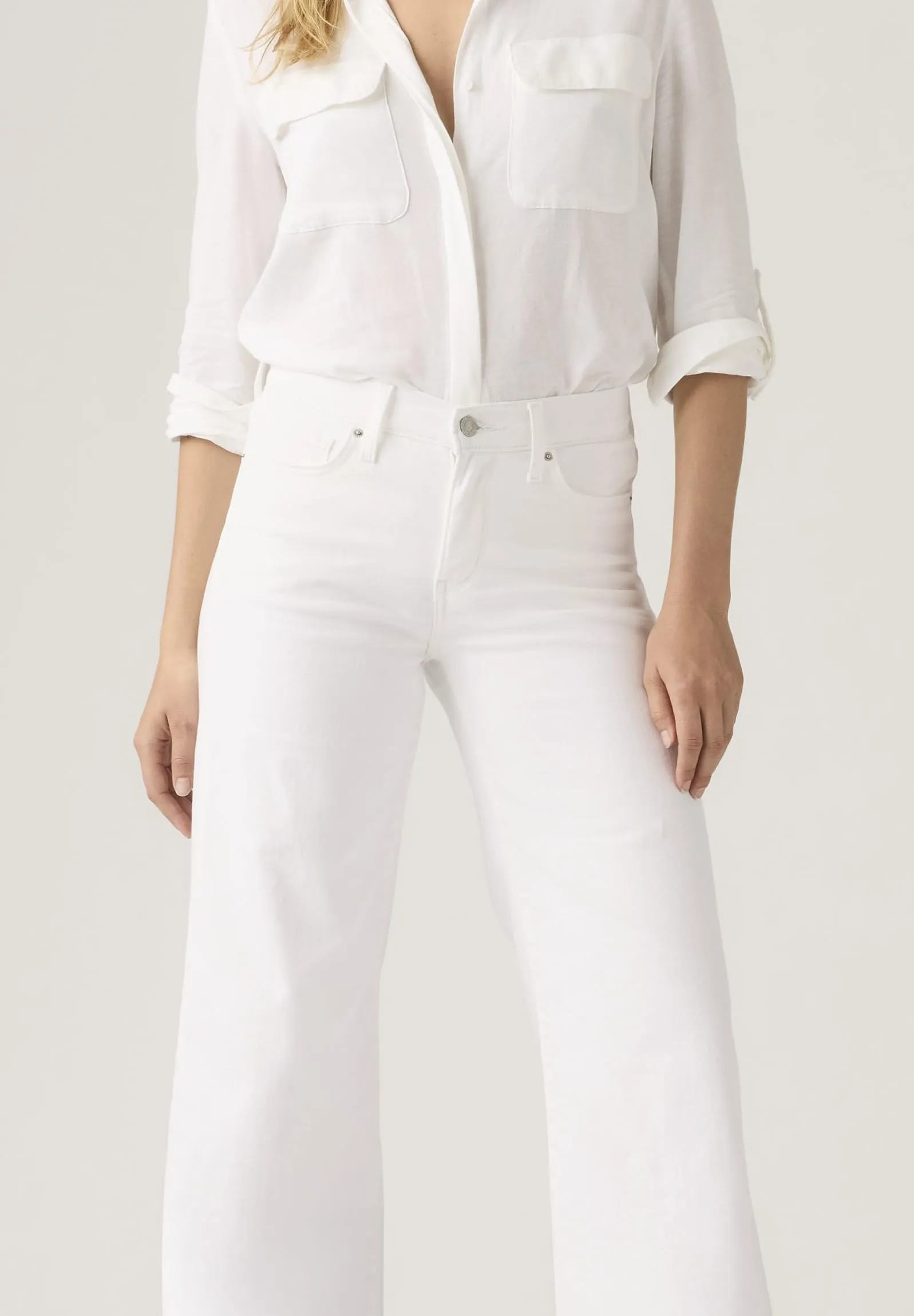 Levi's 318 Shaping Wide Leg Jeans - Soft Clean White - immagine 5