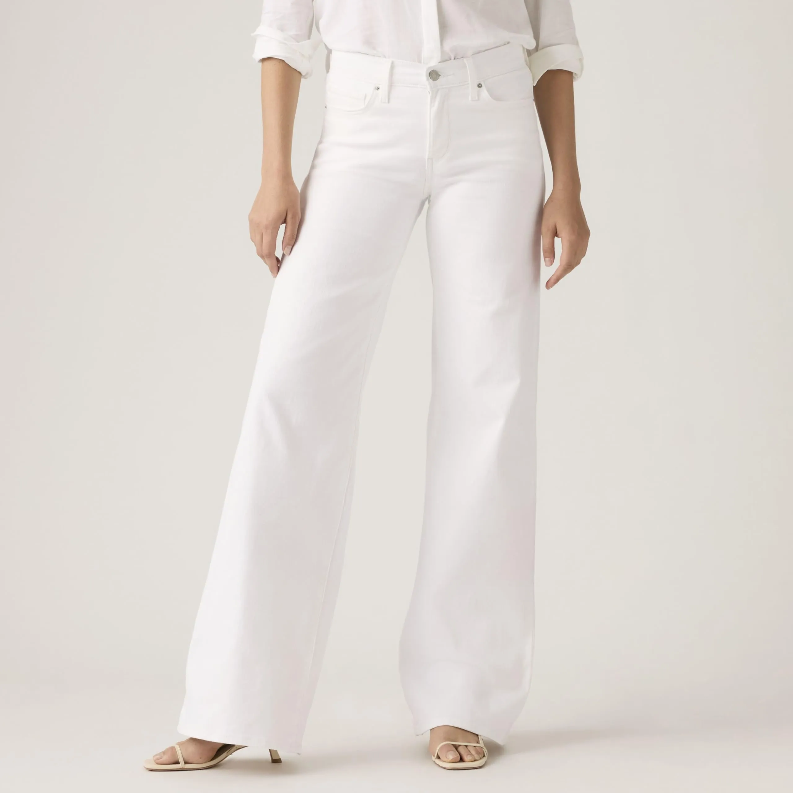 Levi's 318 Shaping Wide Leg Jeans - Soft Clean White - immagine 4