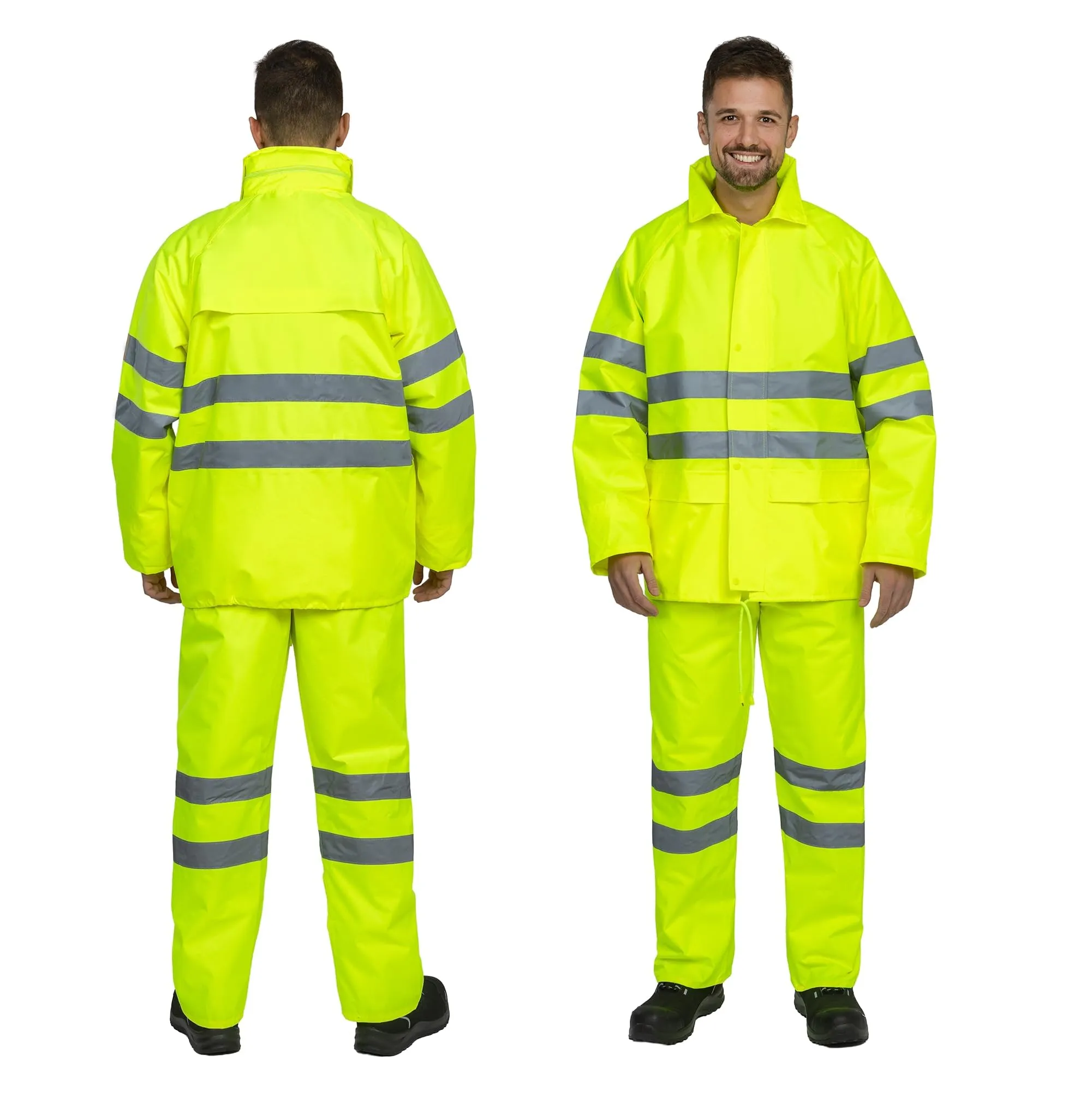 BWOLF Himalaya Tuta Impermeabile da Uomo con Cappuccio, Giallo HV, S - immagine 2