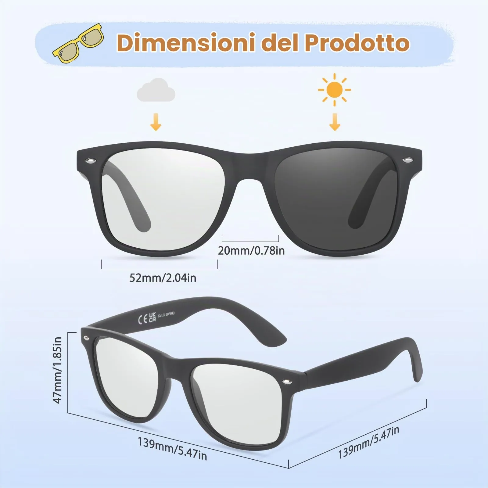 Ymmott Occhiali da Sole Polarizzati Stile Retrò Protezione UV400 - immagine 3