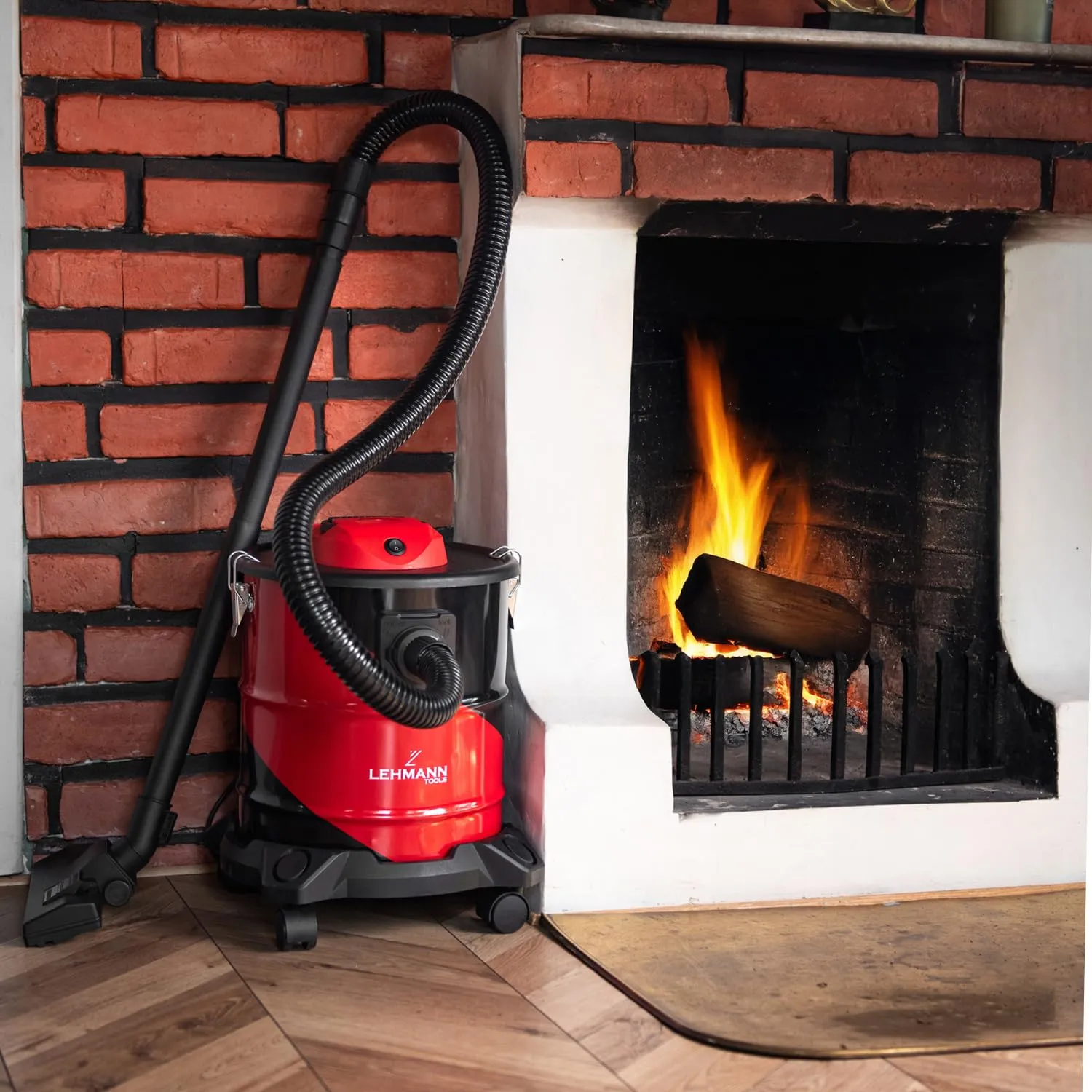 LEHMANN Haddo Aspirapolvere Industriale 2000 W, Aspiracenere con Serbatoio in Acciaio Inox da 20 L, Filtro HEPA, Funzione Soffiante, Rosso e Nero - immagine 2