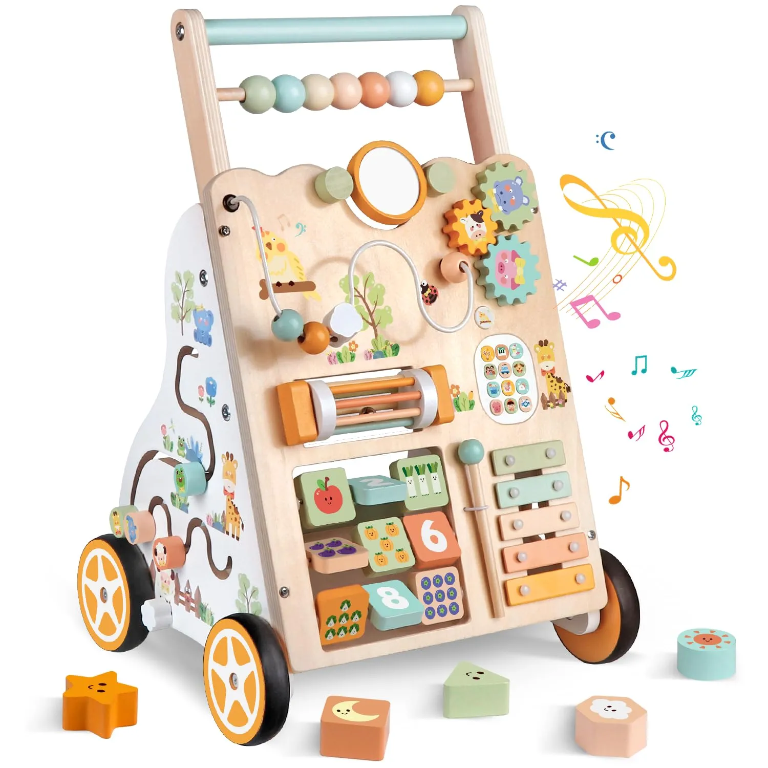 Weilim Carrello Primi Passi in Legno Montessori per Bambini 12+ Mesi - immagine 1