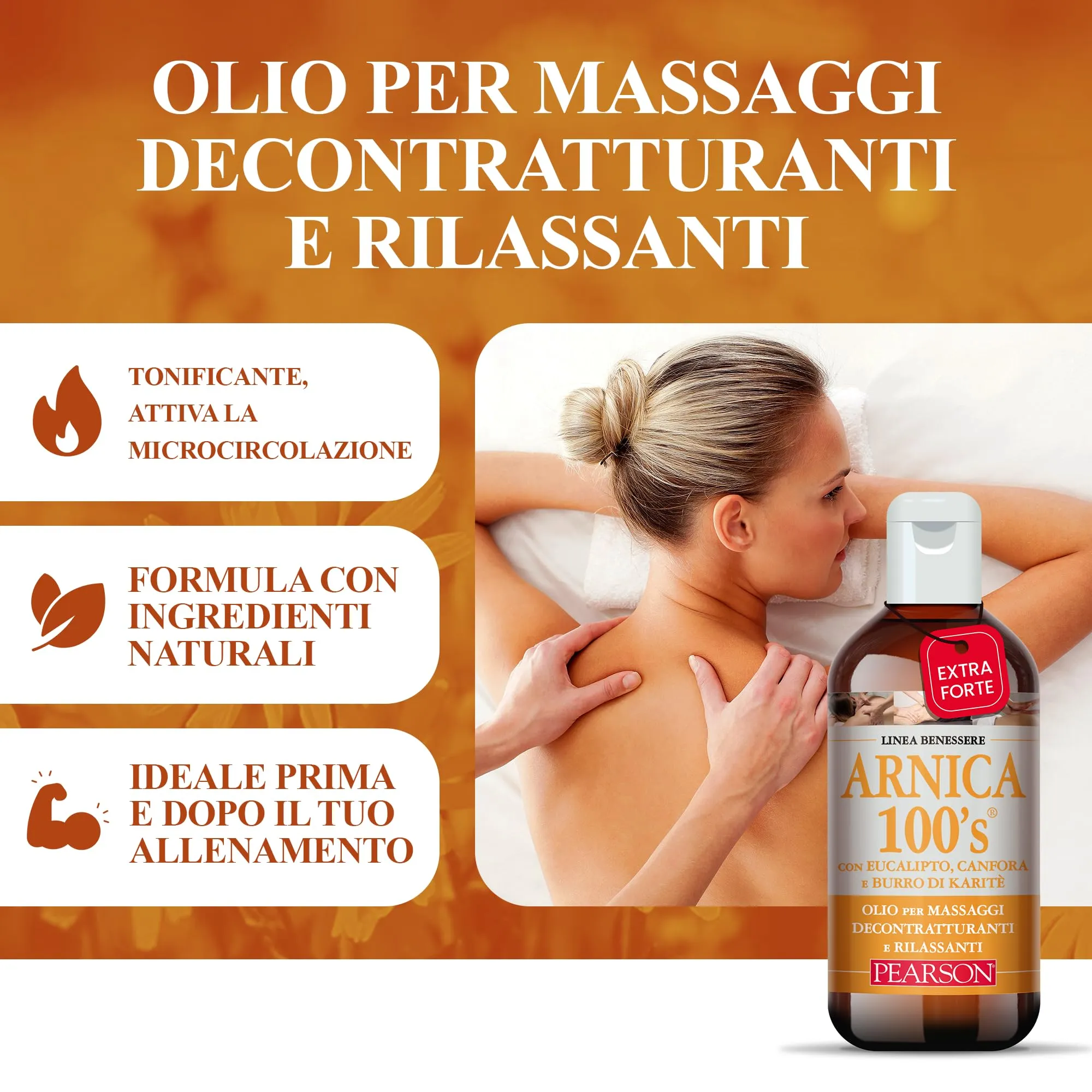 ARNICA 100'S Olio per Massaggi Decontratturanti e Rilassanti, 250 ml - immagine 2