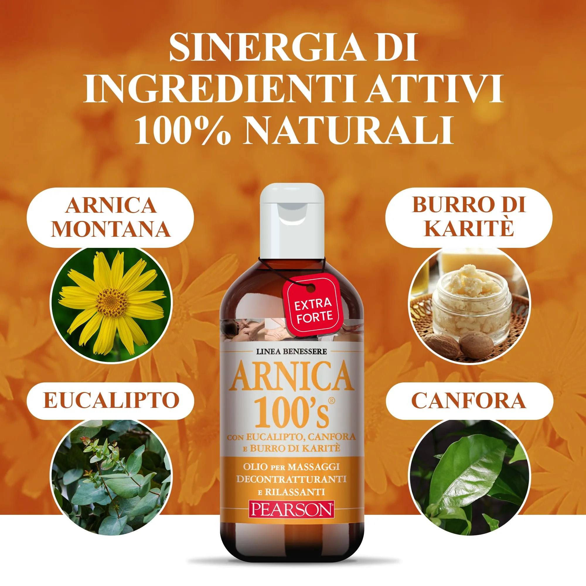 ARNICA 100'S Olio per Massaggi Decontratturanti e Rilassanti, 250 ml - immagine 3