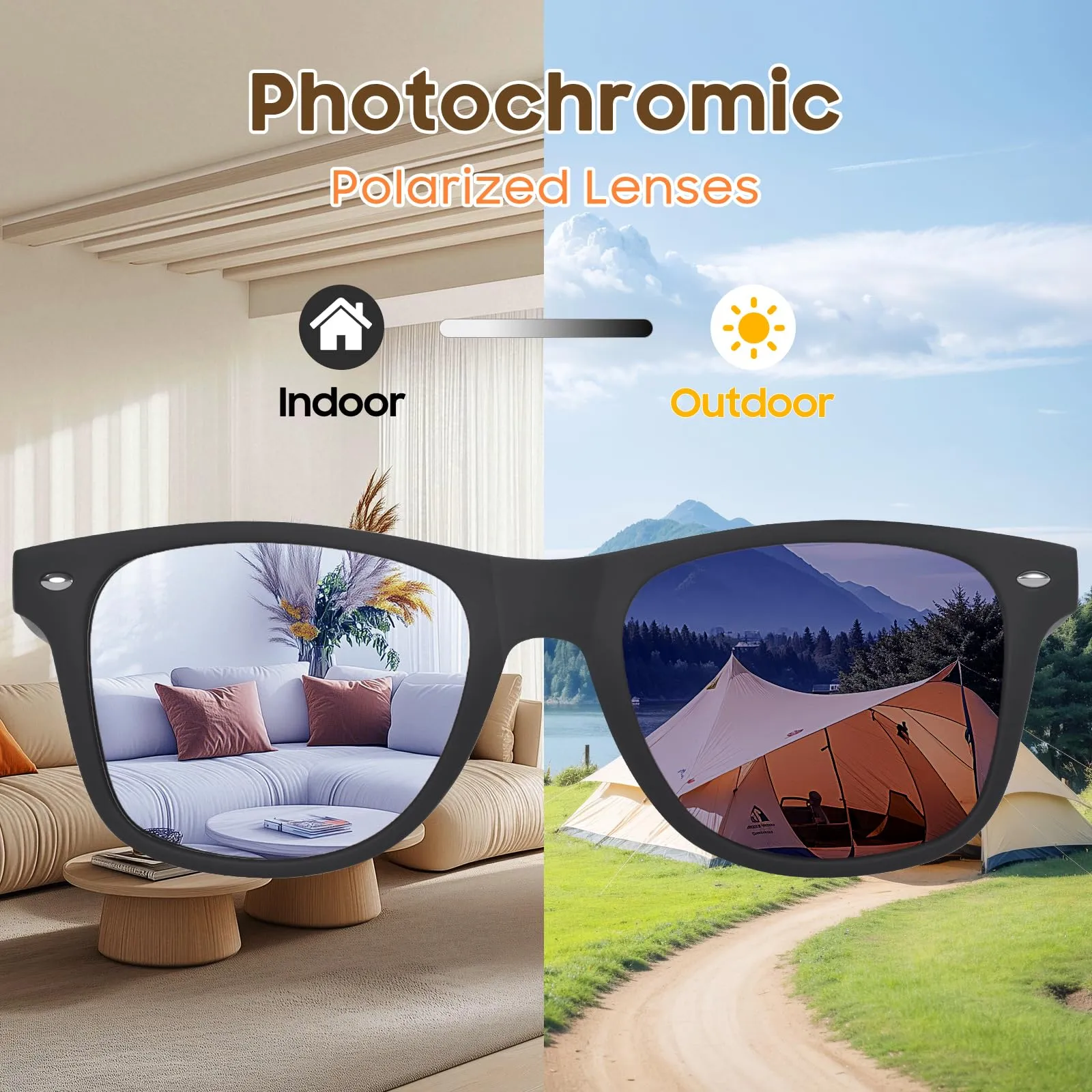 Ymmott Occhiali da Sole Polarizzati Retrò UV400, 52 mm - immagine 2