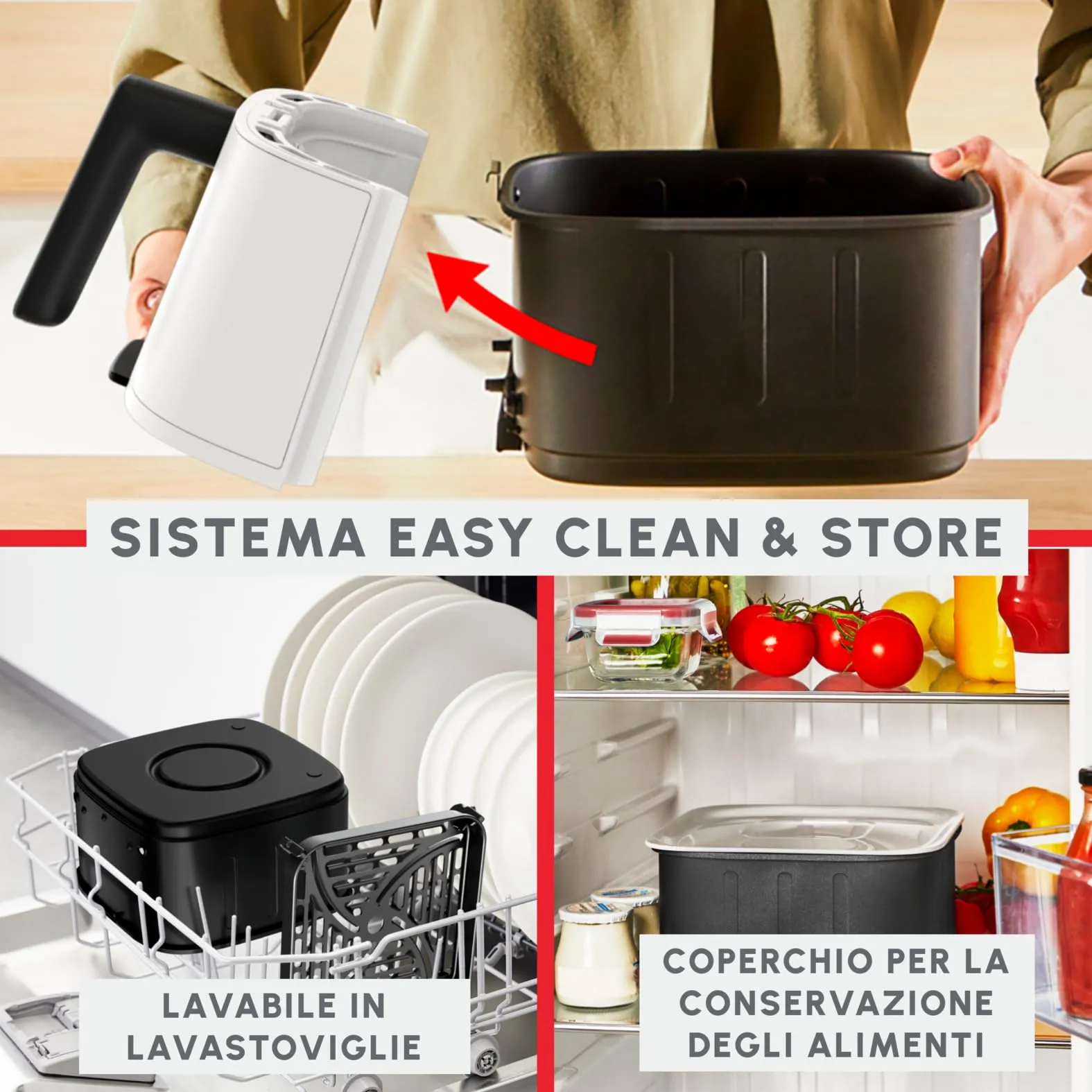 Moulinex Easy Fry Silence Friggitrice ad Aria 5L 1670W EZ5521 Bianca - immagine 4