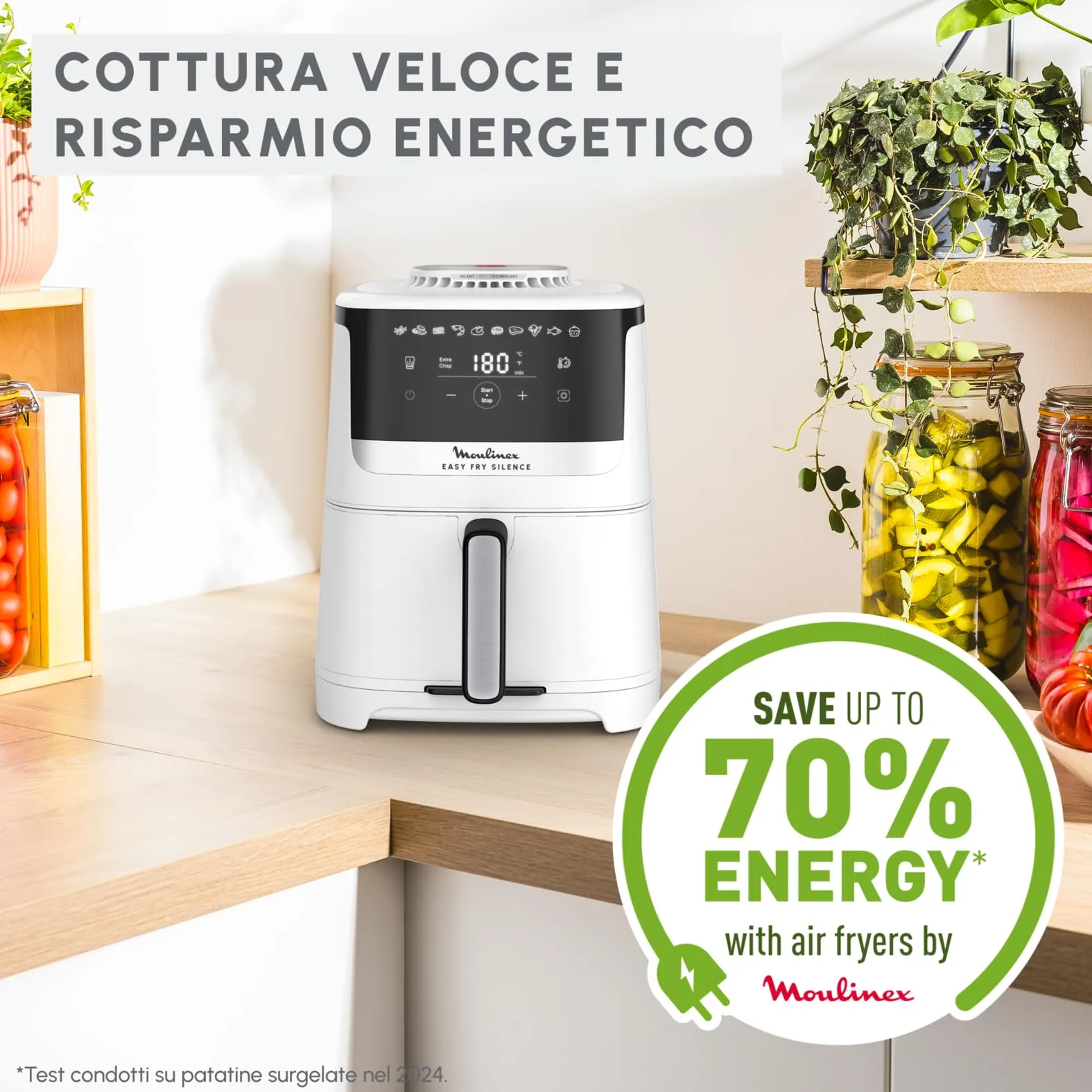 Moulinex Easy Fry Silence Friggitrice ad Aria 5L 1670W EZ5521 Bianca - immagine 6